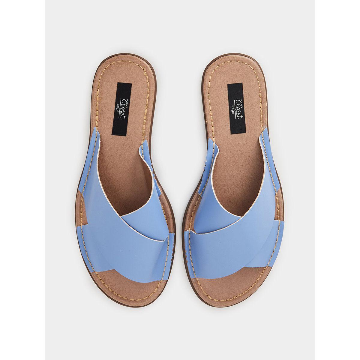 Styli Cross Band Flat Mule Sandals-women-shoes-sandals-flats-image-5