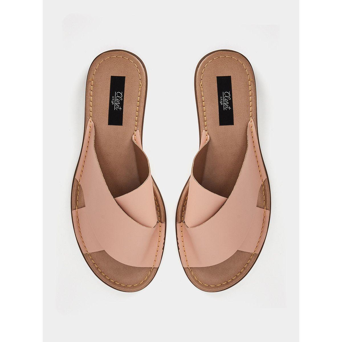 Styli Cross Band Flat Mule Sandals-women-shoes-sandals-flats-image-4