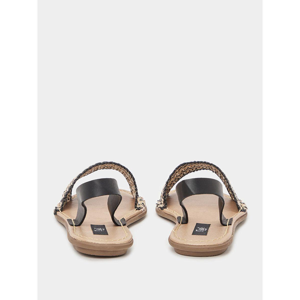 Styli Woven Strap Detail Slingback Sandals-women-shoes-sandals-flats-image-3