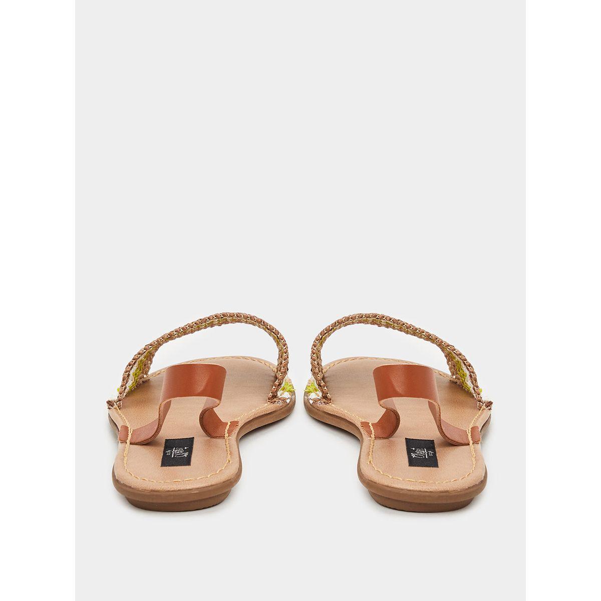 Styli Woven Strap Detail Slingback Sandals-women-shoes-sandals-flats-image-3