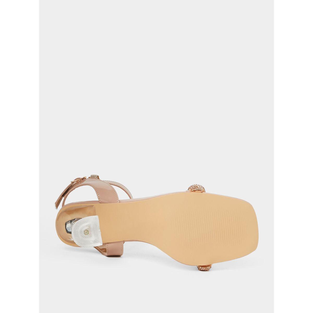 Styli Embellished Buckle Closure Square Toe Sandals with Stiletto Heels-women-shoes-heels-image-7