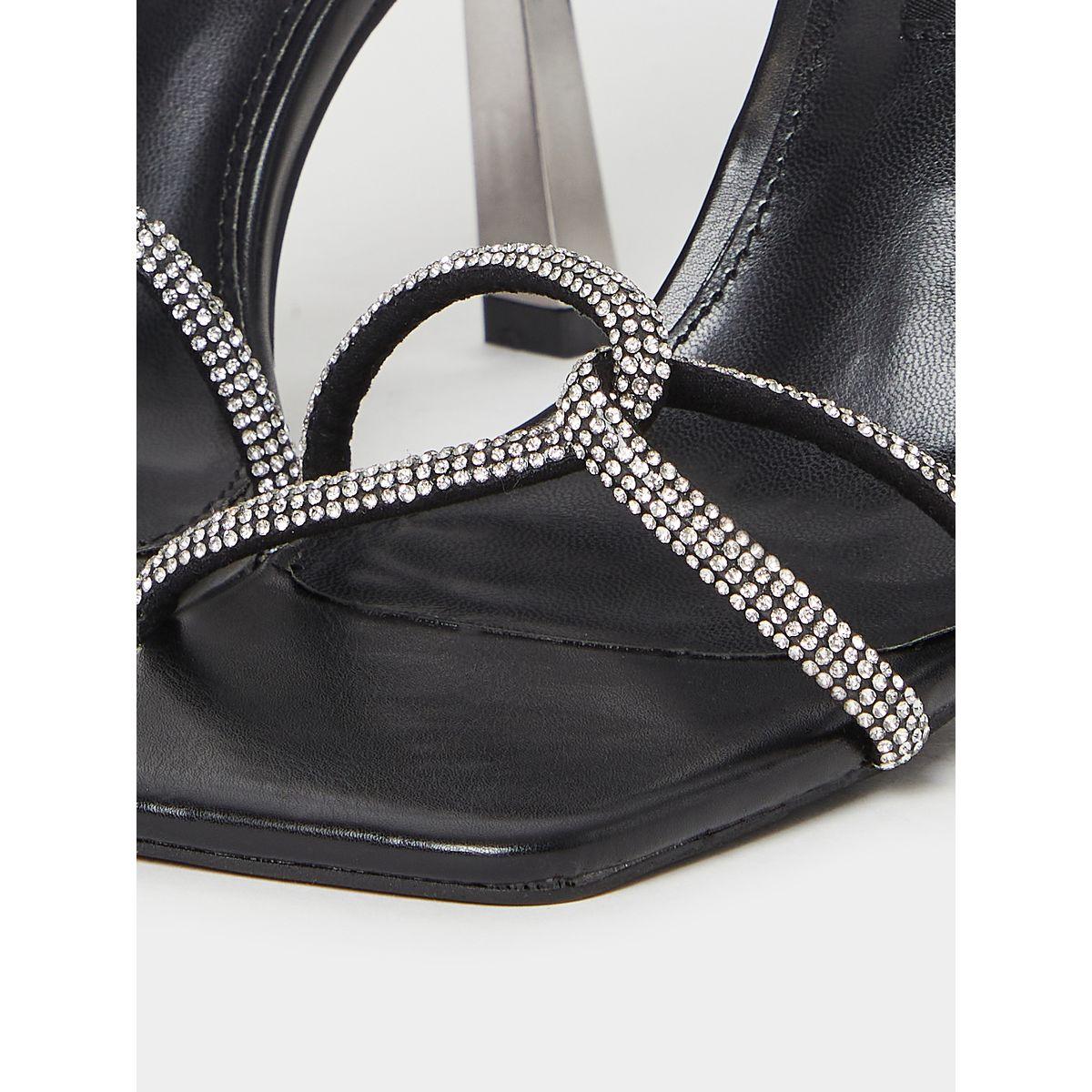Styli Embellished Zip On Square Toe Heel Sandals-women-shoes-heels-image-5