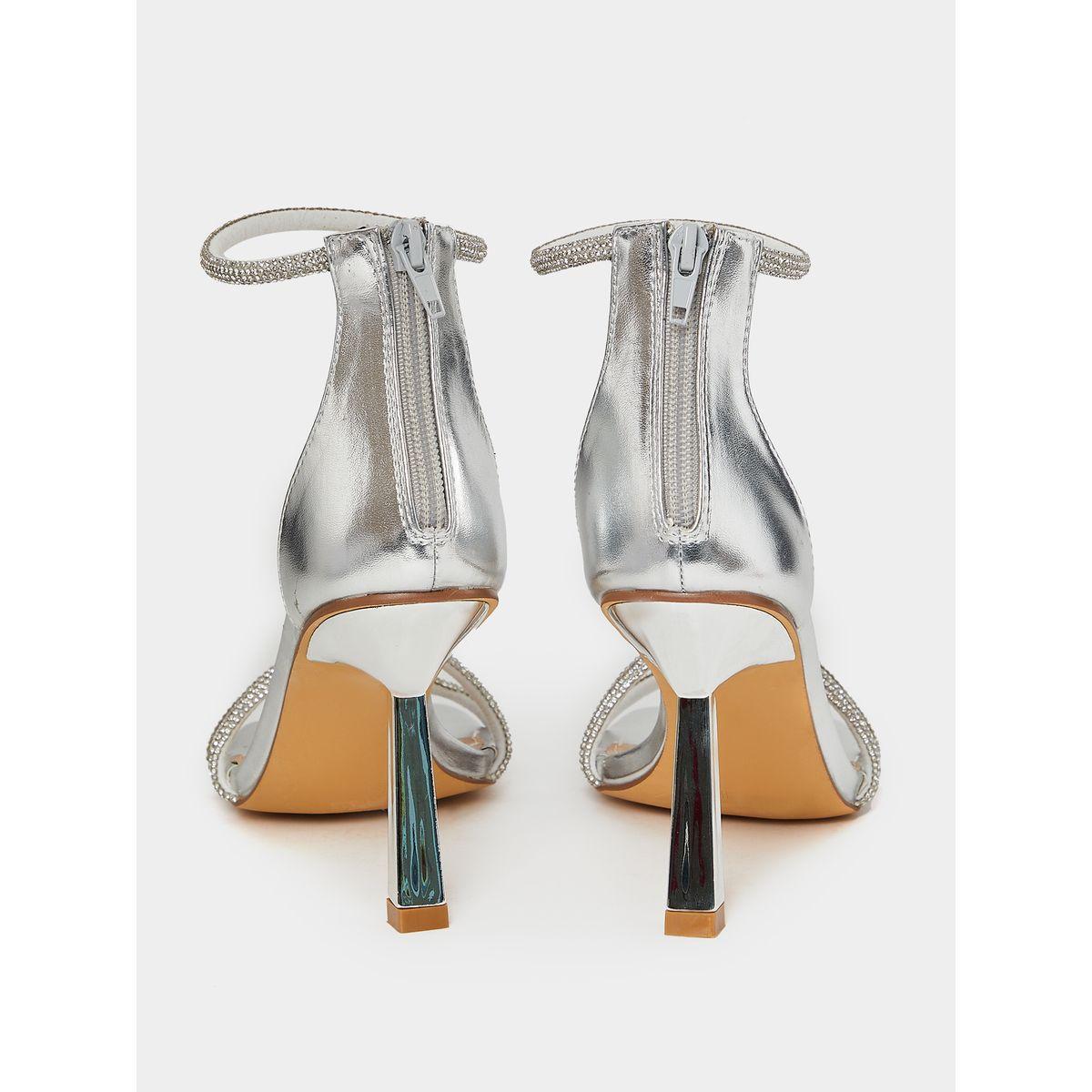 Styli Embellished Zip On Square Toe Heel Sandals-women-shoes-heels-image-4