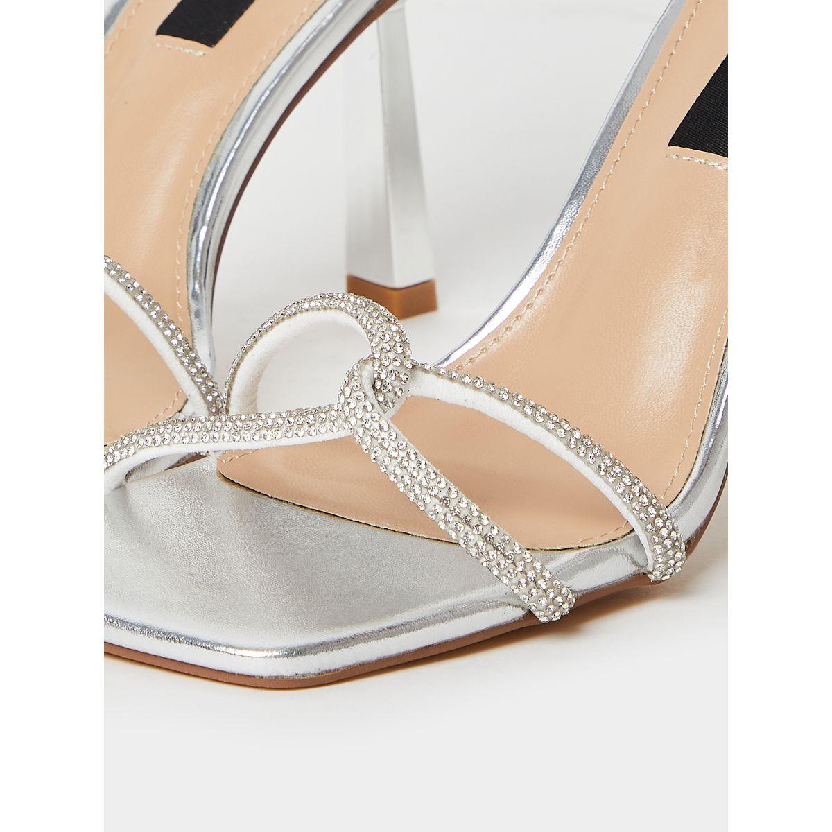 Styli Embellished Zip On Square Toe Heel Sandals-women-shoes-heels-image-5