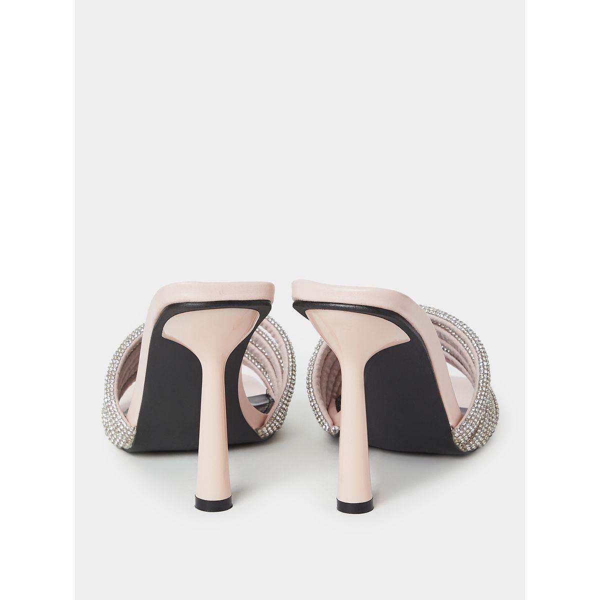 Styli Embellished Strap Square Toe Heel Sandals-women-shoes-heels-image-4