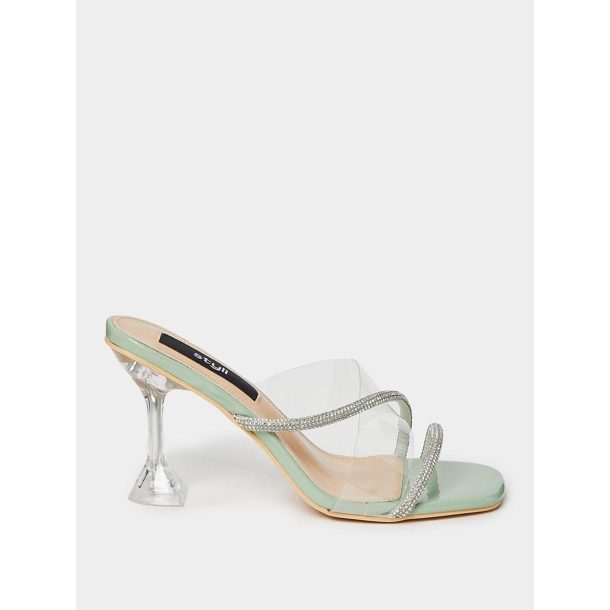 Styli Embellished Strap Sandals with Acrylic Spool Heel-women-shoes-heels-image-1