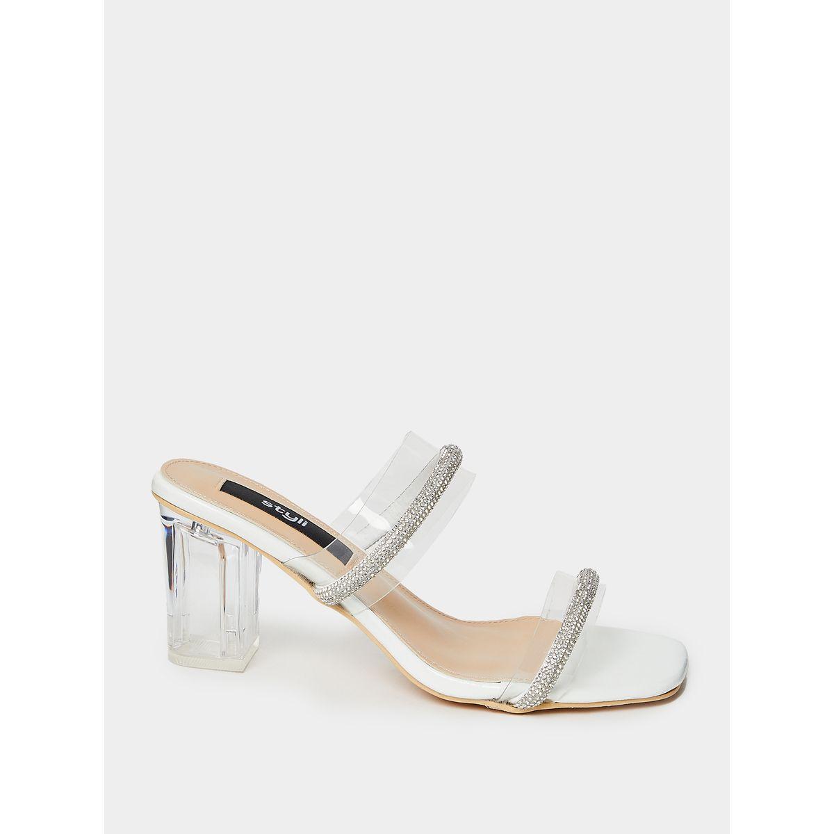 Styli Embellished Double Strap Sandals with Acrylic Block Heel -women-shoes-heels-image-1