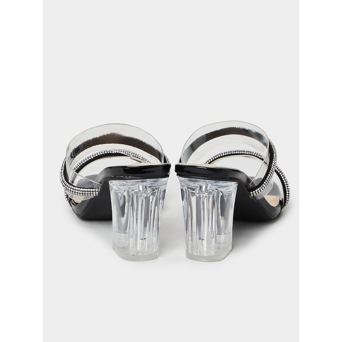 Styli Embellished Double Strap Acrylic Heel Sandals-women-shoes-heels-image-4