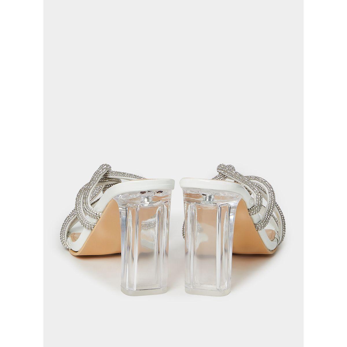 Styli Embellished Cross Strap Sandals with Acrylic Block Heel-women-shoes-heels-image-4