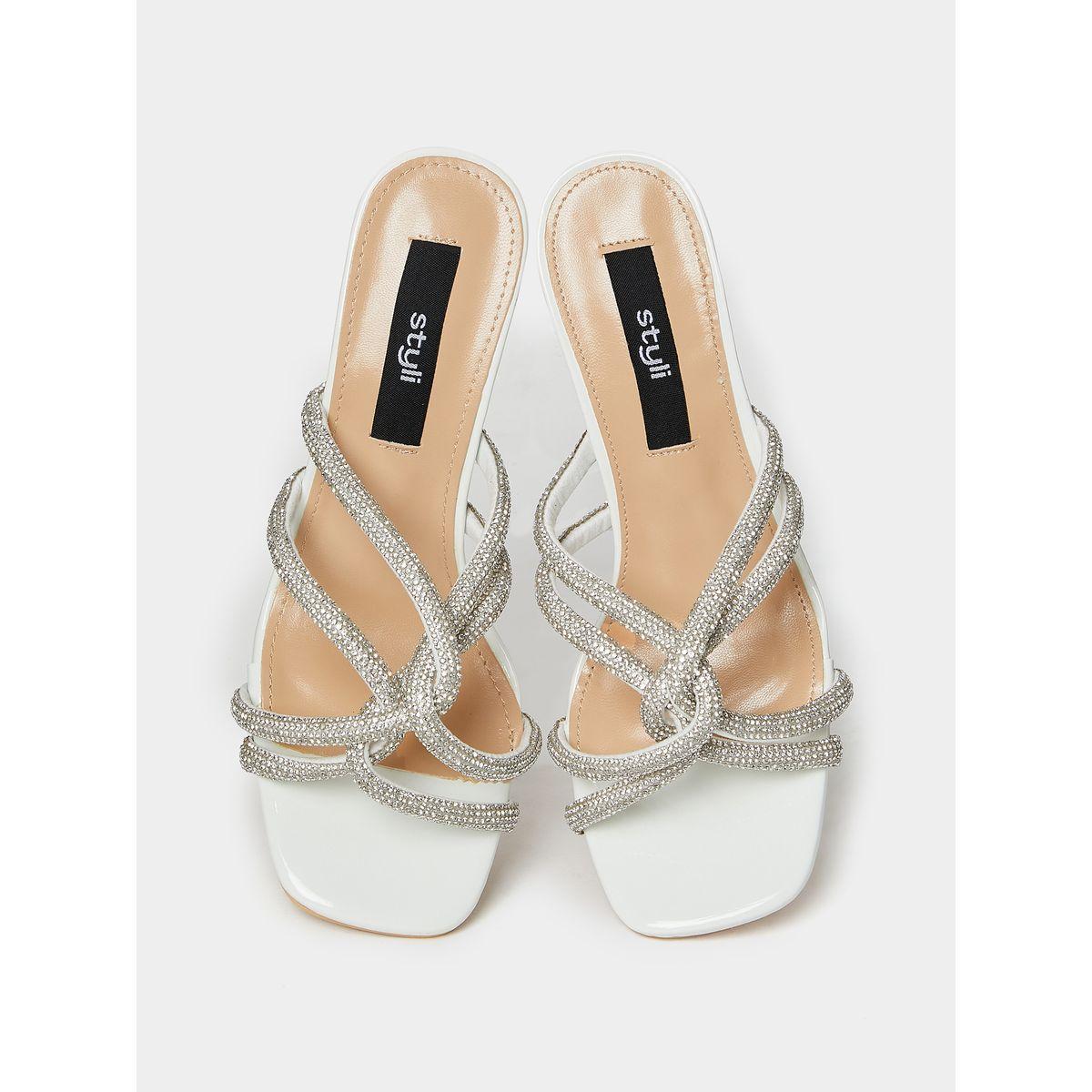 Styli Embellished Cross Strap Sandals with Acrylic Block Heel-women-shoes-heels-image-6