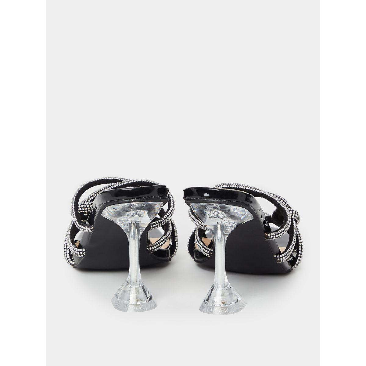 Styli Embellished Square Toe Sandals with Spool Heel-women-shoes-heels-image-4