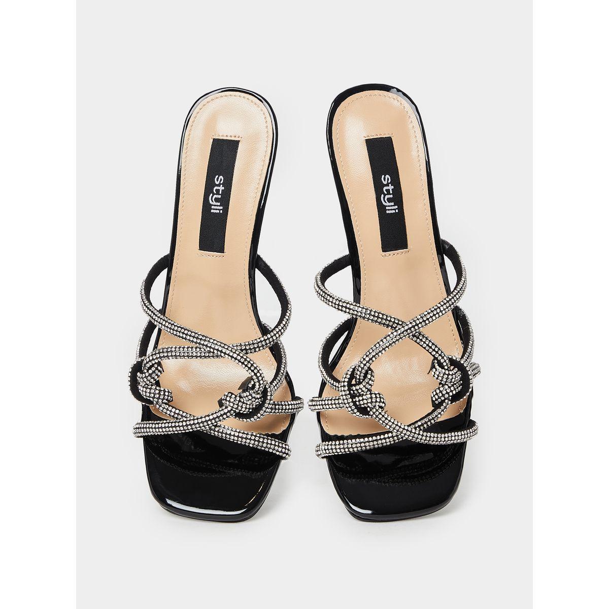 Styli Embellished Square Toe Sandals with Spool Heel-women-shoes-heels-image-6