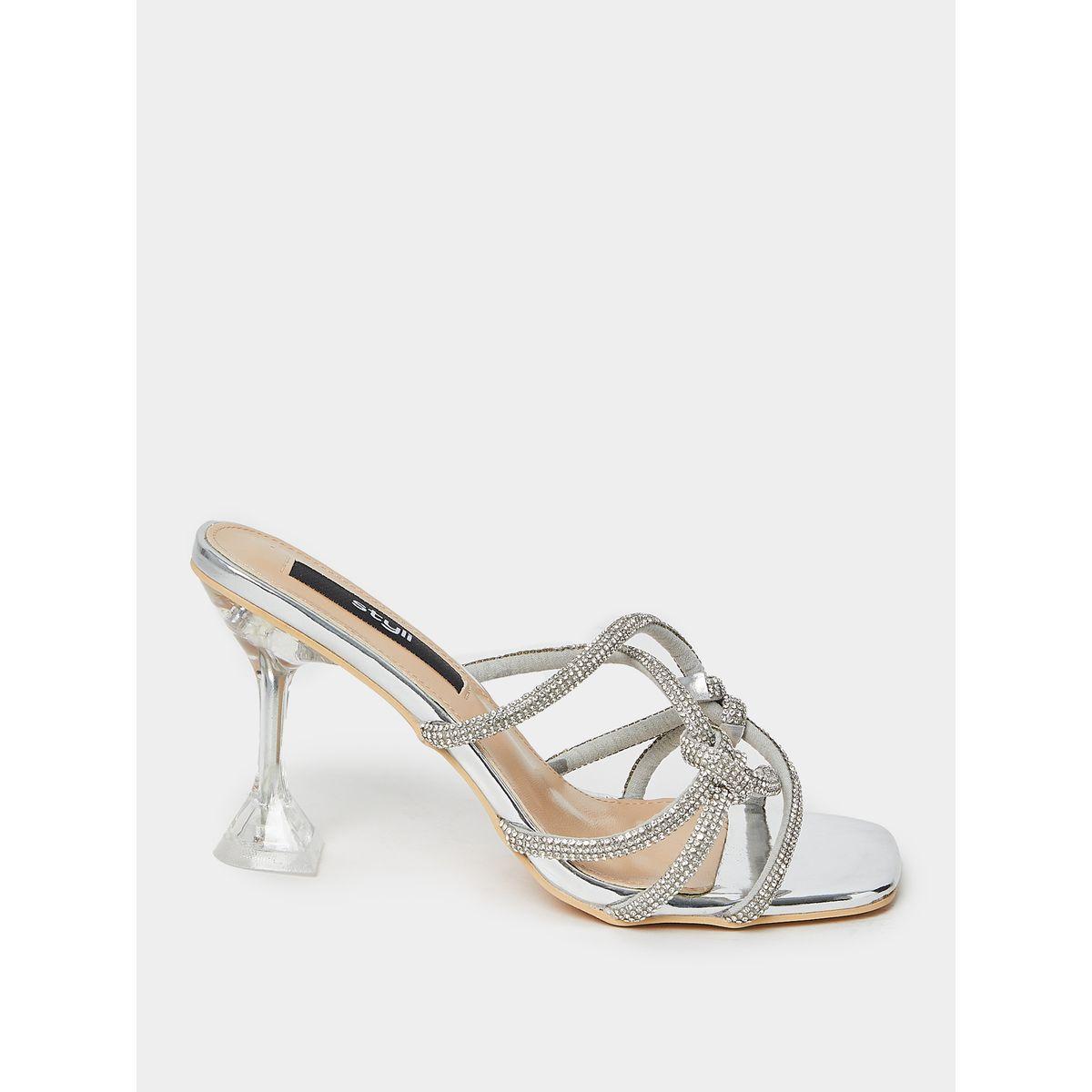 Styli Embellished Square Toe Sandals with Spool Heel-women-shoes-heels-image-1