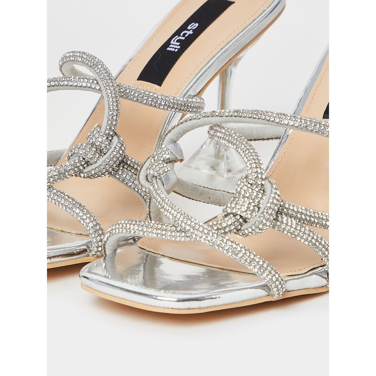 Styli Embellished Square Toe Sandals with Spool Heel-women-shoes-heels-image-5