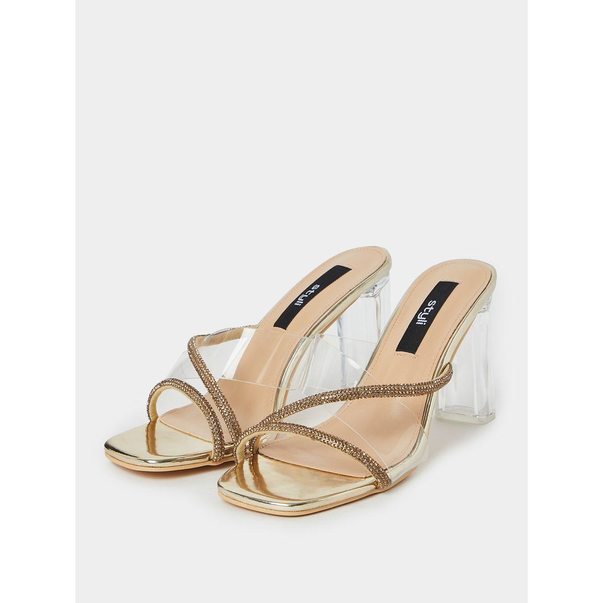 Styli Embellished Strap Sandals with Acrylic Block Heel-women-shoes-heels-image-3