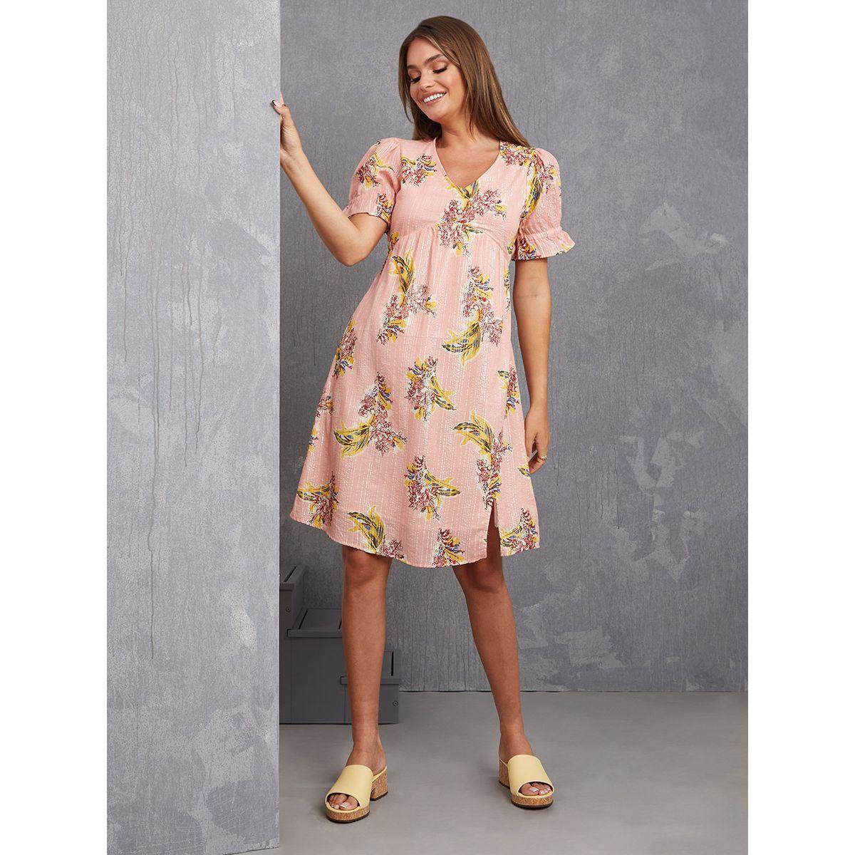 فستان ميدي باكمام قصيرة من ستايلي-women-clothing-dresses-image-2
