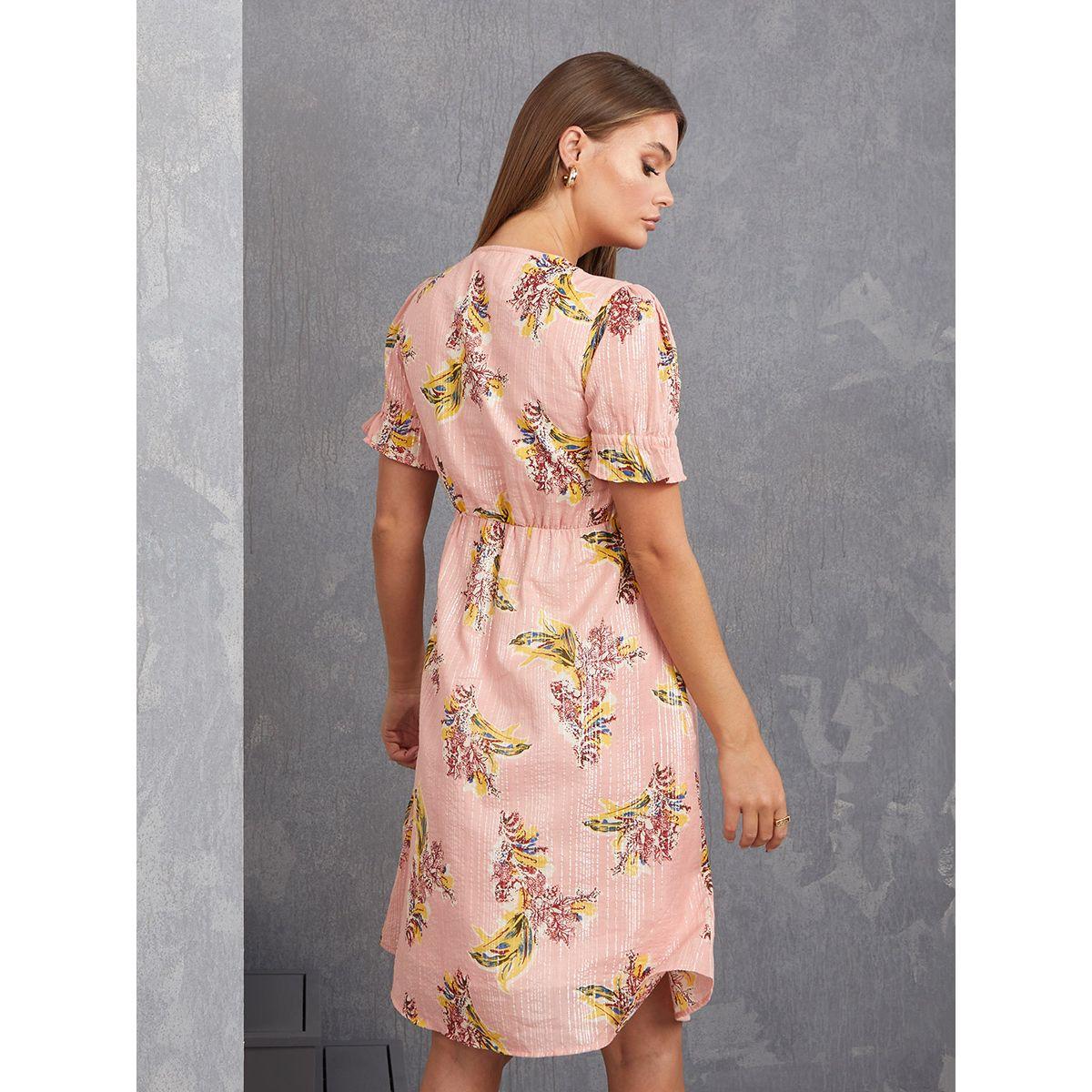 فستان ميدي باكمام قصيرة من ستايلي-women-clothing-dresses-image-4
