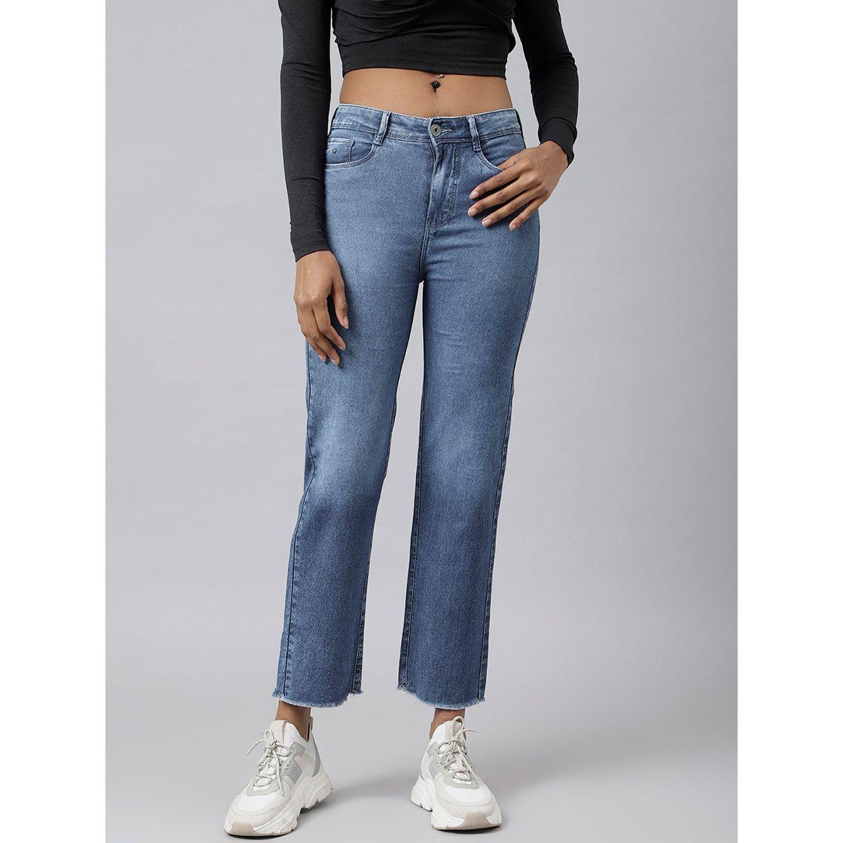 جينز بقصة مستقيمة وخصر عالي-women-clothing-bottoms-jeans-image-2