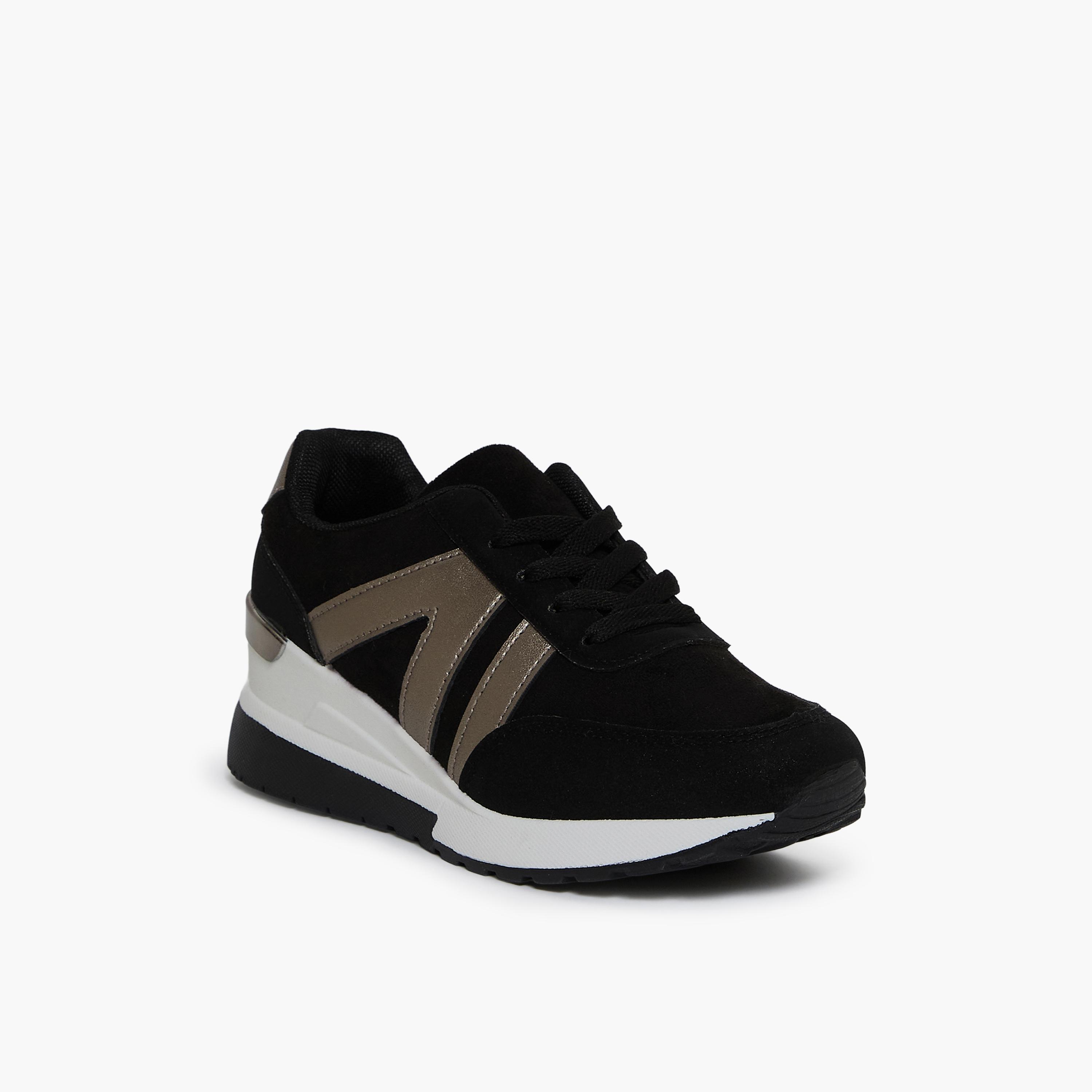 جيومني - حذاء رياضي جوكهان برباط نعل سميك كاحل منخفض للنساء | 490TF311-8-BLKPWTR-women-shoes-sneakers-image-1