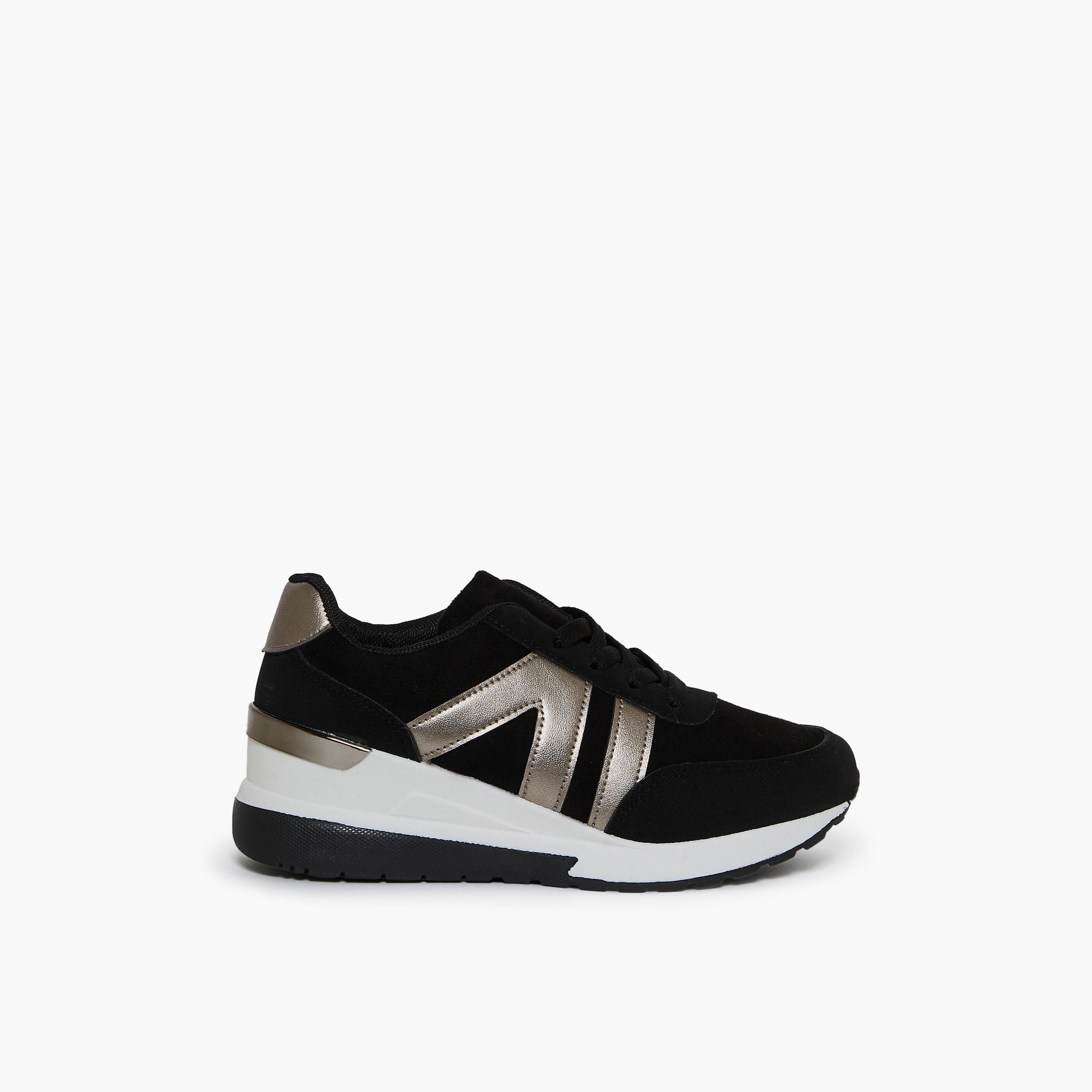جيومني - حذاء رياضي جوكهان برباط نعل سميك كاحل منخفض للنساء | 490TF311-8-BLKPWTR-women-shoes-sneakers-image-4
