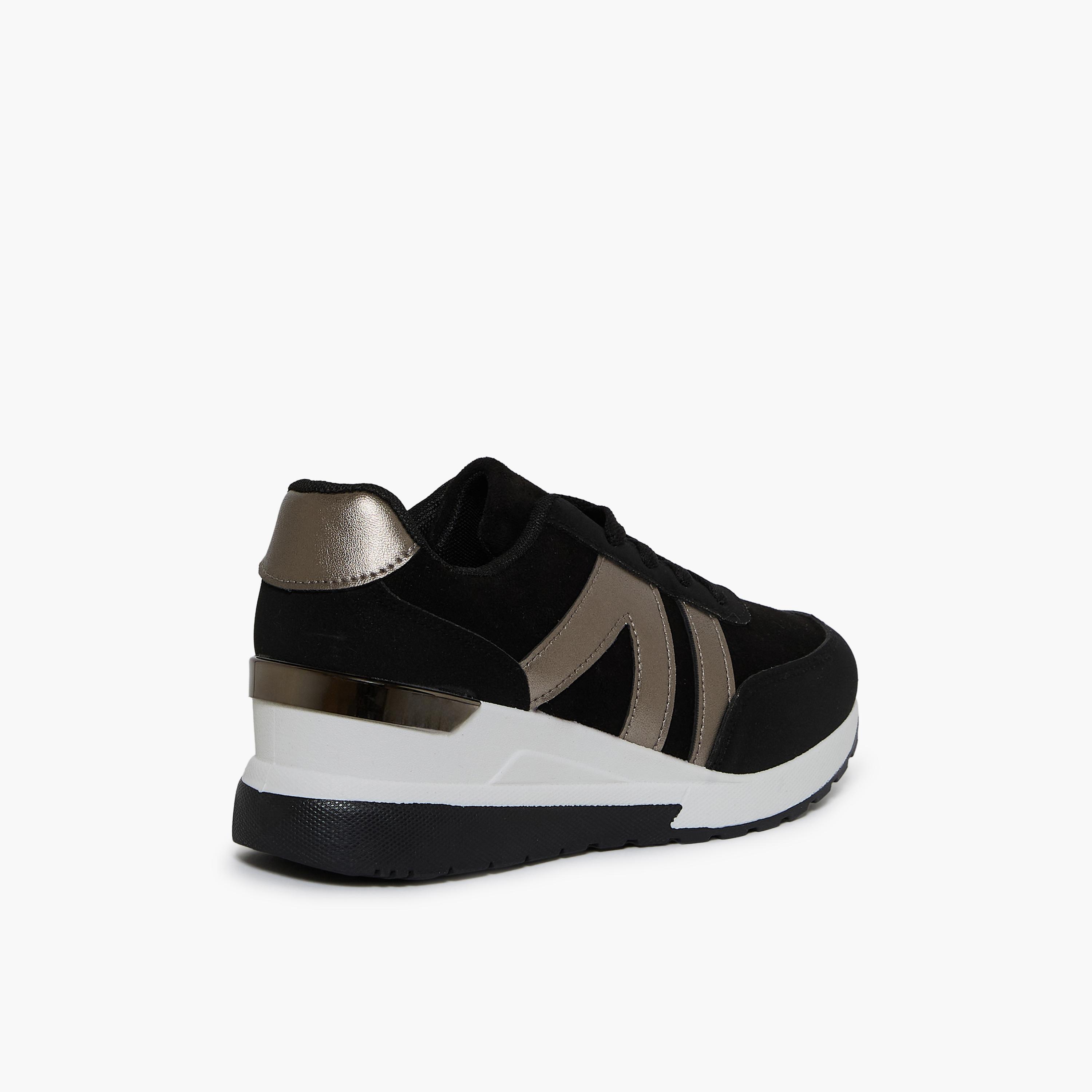 جيومني - حذاء رياضي جوكهان برباط نعل سميك كاحل منخفض للنساء | 490TF311-8-BLKPWTR-women-shoes-sneakers-image-5