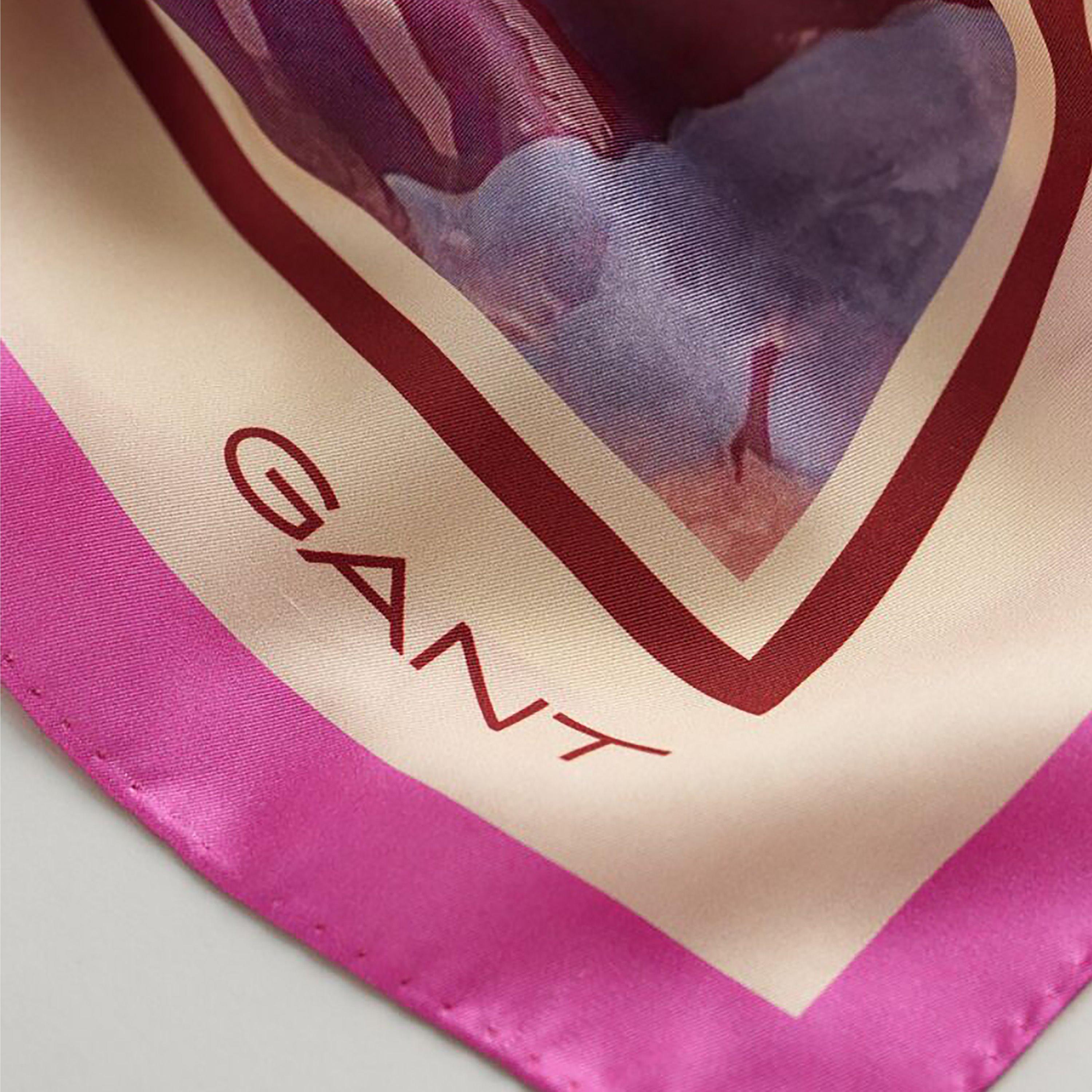 Gant Pink Scenery Print Double-lined trim border Silk Women's Scarf-women-winterwear-scarves-image-3