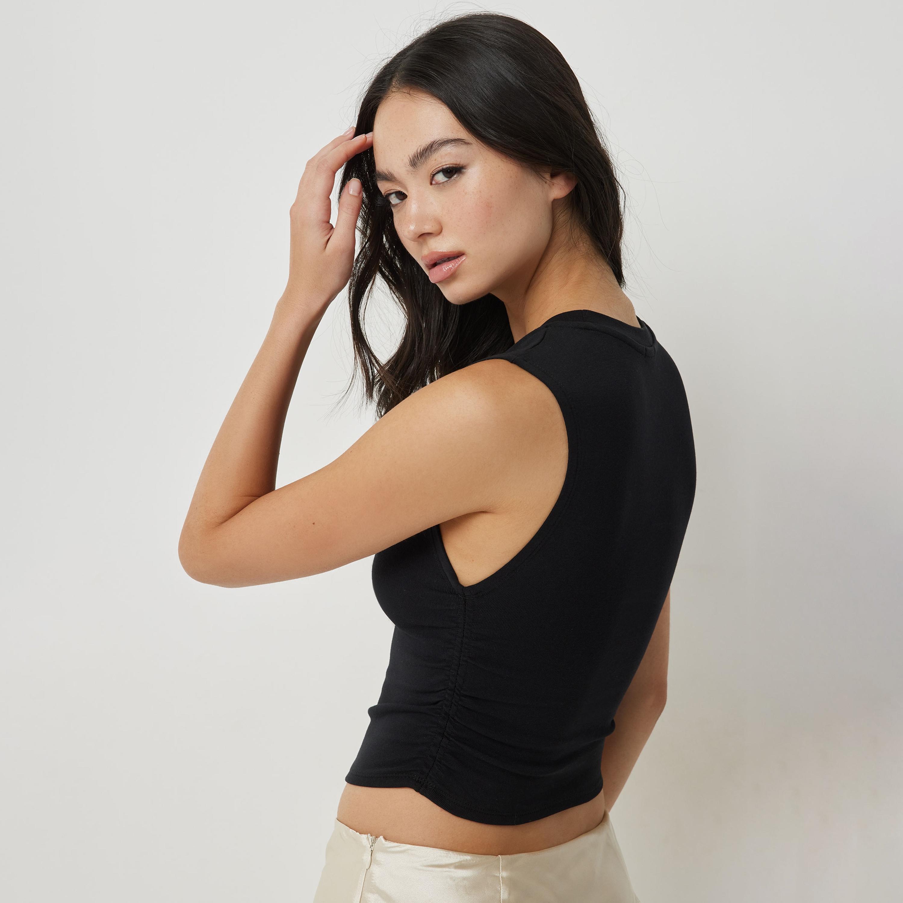 Ardene Ribbed Crew Neck Sleeveless Crop Tank Top-women-clothing-shirtsandblouses-blouses-image-3