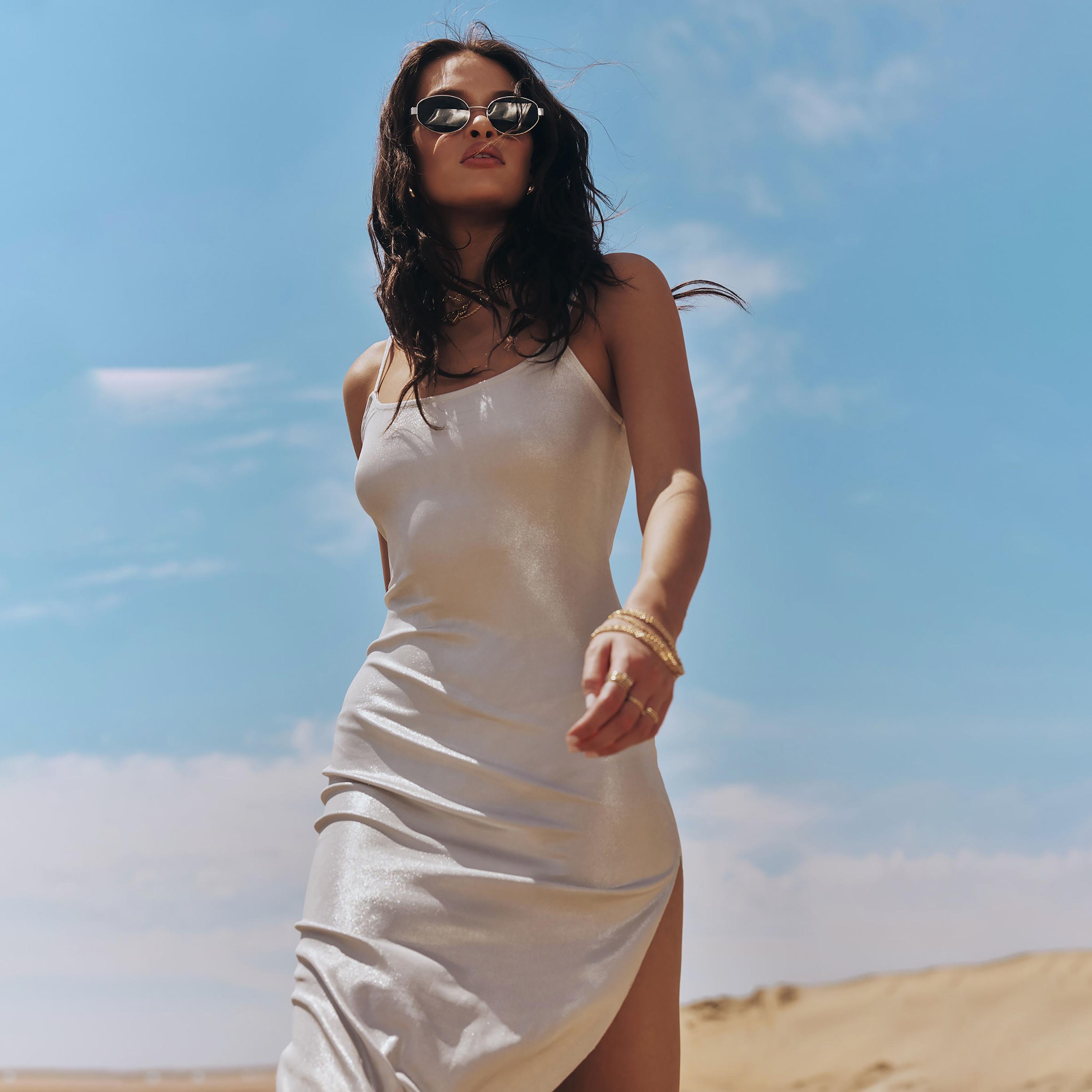 Buy Ardene Silver Shoulder Strap Slit Maxi Women's Dress Online |  Centrepoint UAE