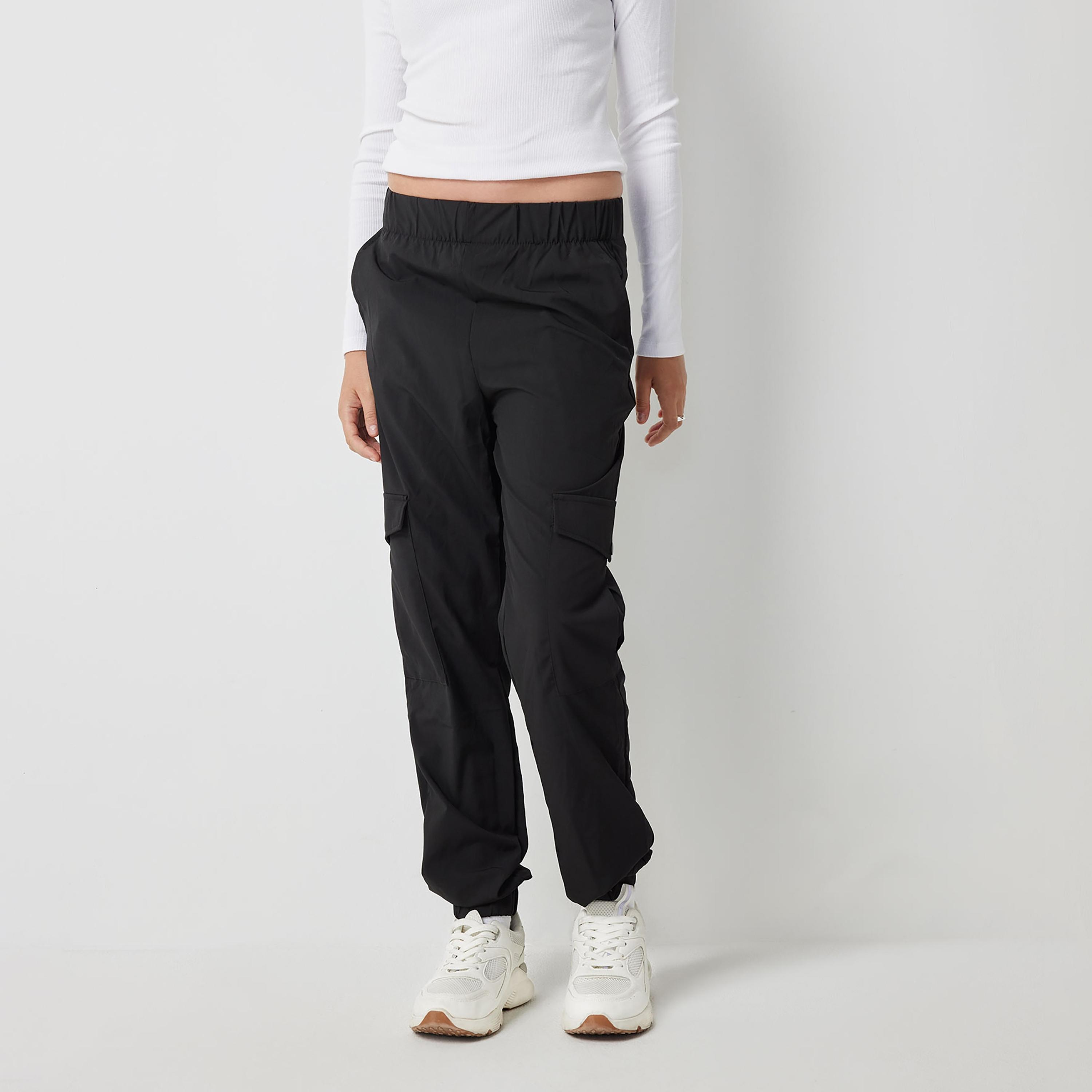 Plain black joggers women sale