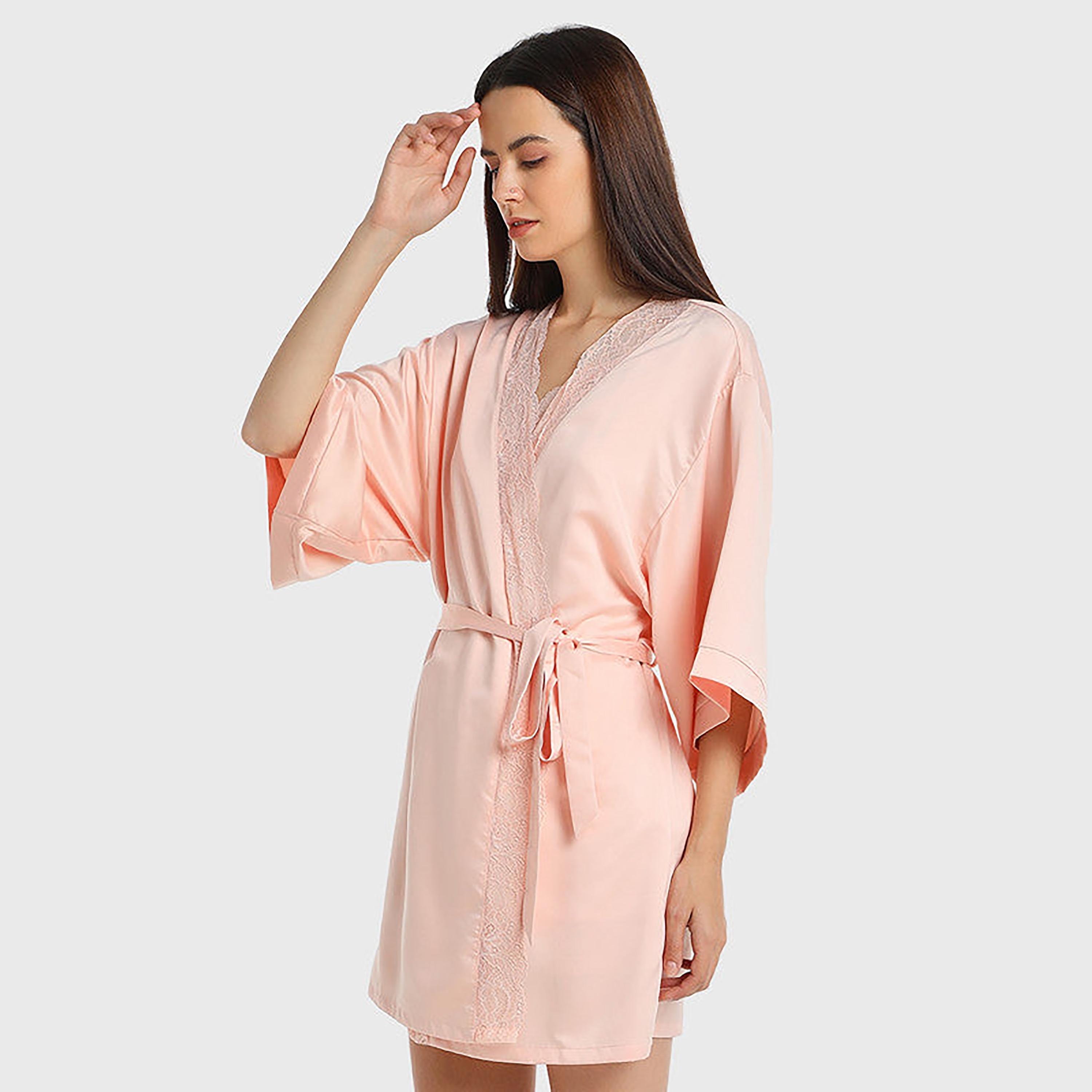 تفاصيل La Senza دانتيل برقبة V بأكمام واسعة وأكمام نسائية للنوم-women-clothing-nightwear-robes-image-4