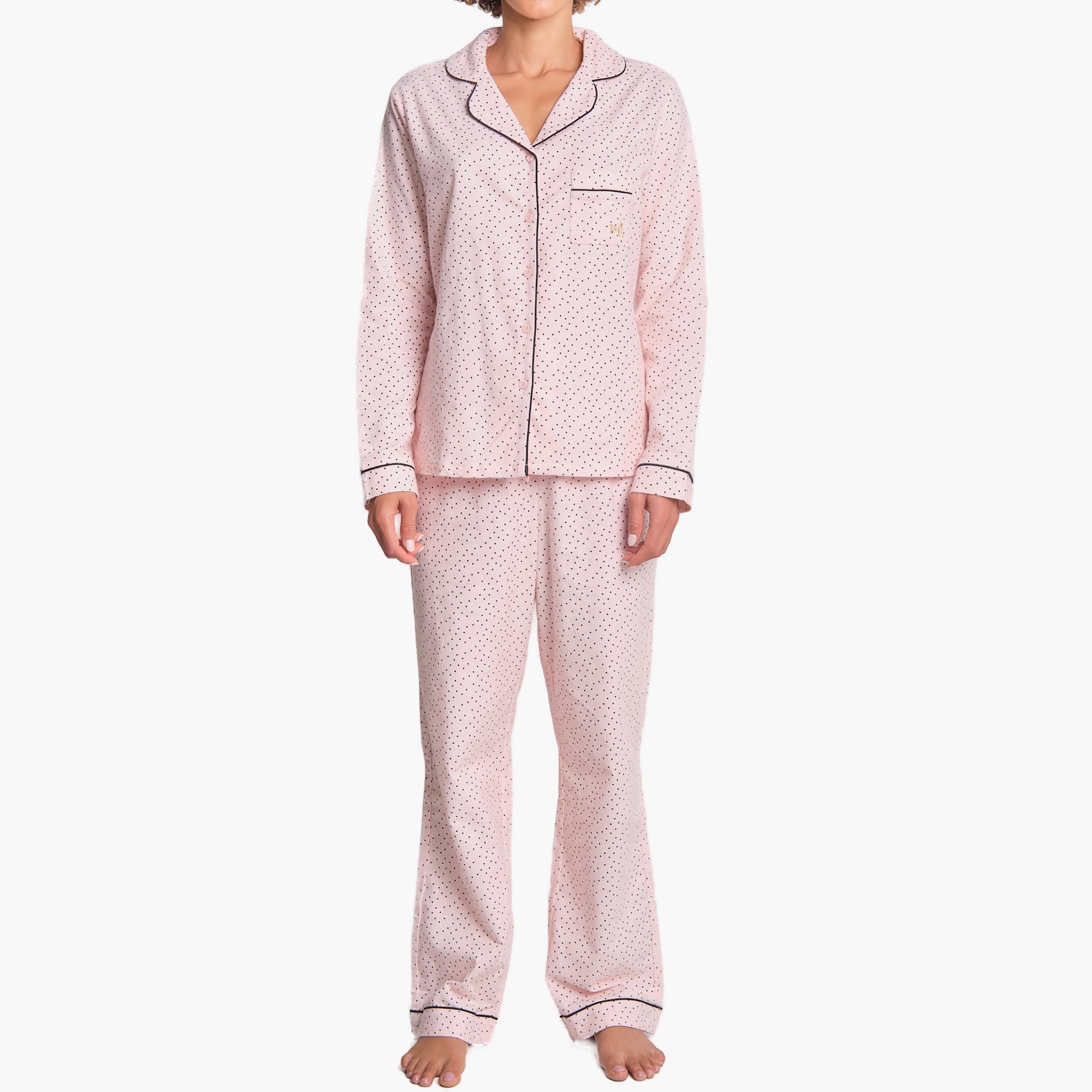 Isla & Evie Pyjama Set of 2 Polka Dot Shirt and Pyjama-women-clothing-nightwear-pyjamas-longsets-image-1