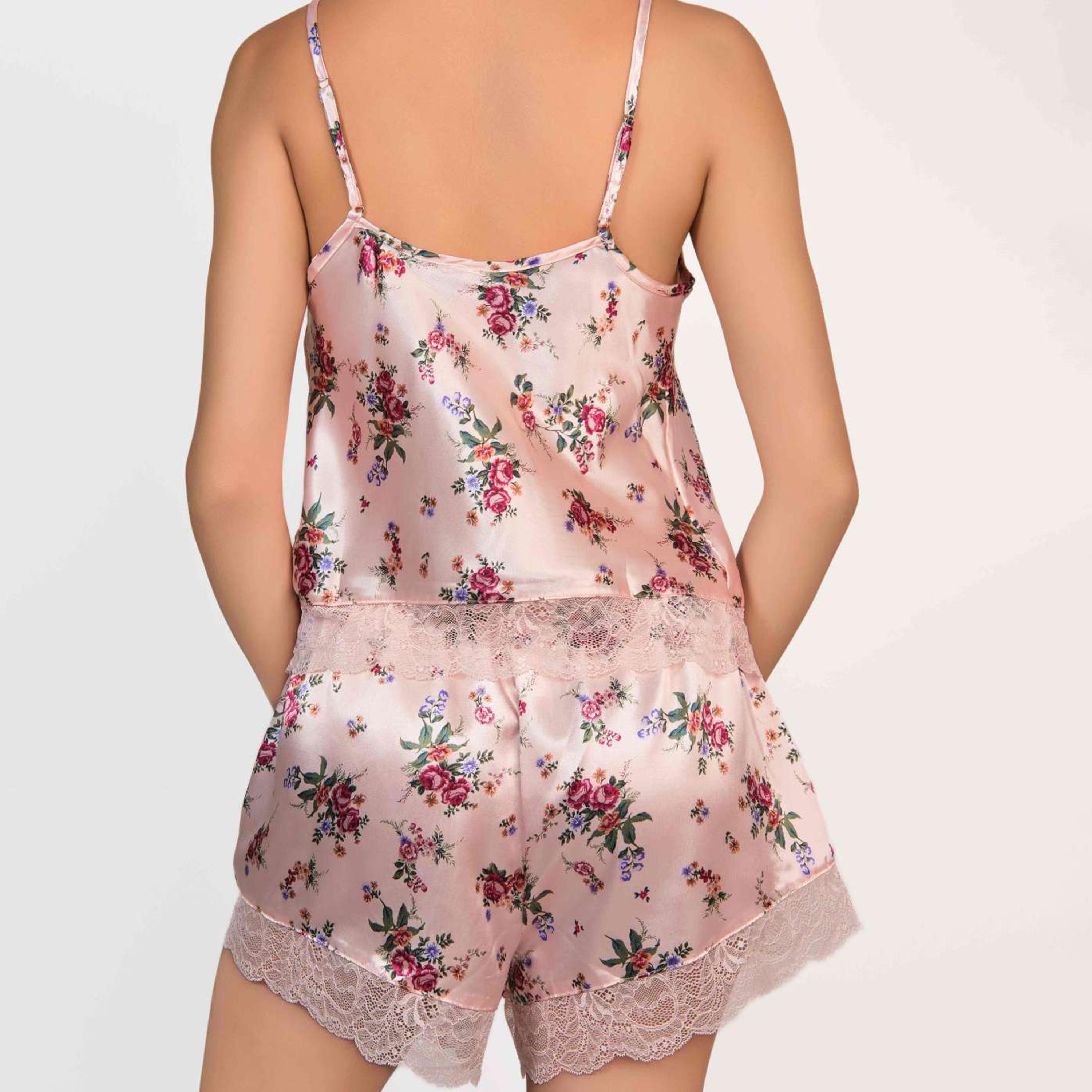 بلوزة نسائية بنمط كامي بحمالات كتف بطبعة زهور من إيسلا آند إيفي-women-clothing-nightwear-pyjamas-tops-image-4