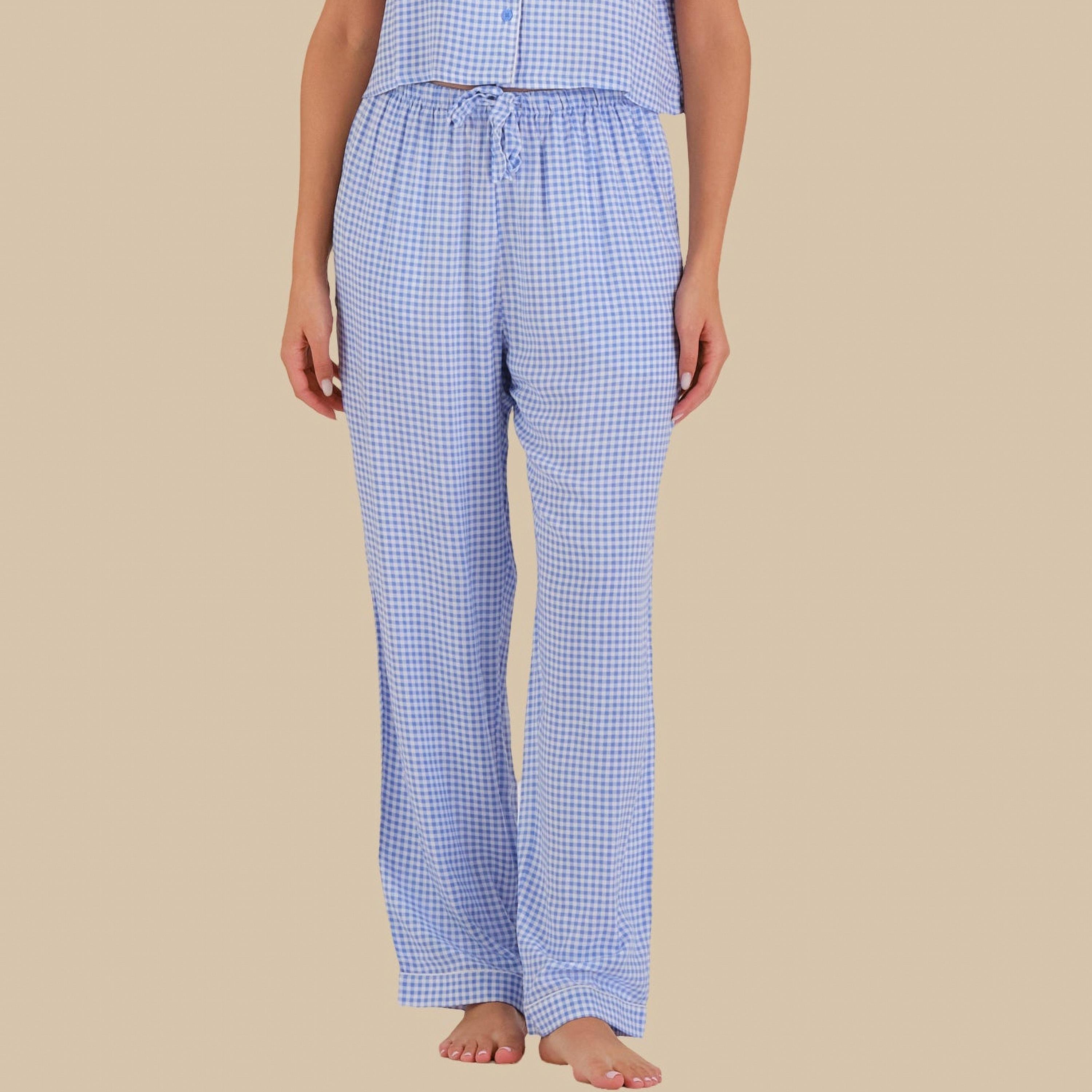 طقم بيجامة نسائي من Isla & Evie من 2 قميص مربعات وبيجامة-women-clothing-nightwear-pyjamas-longsets-image-3