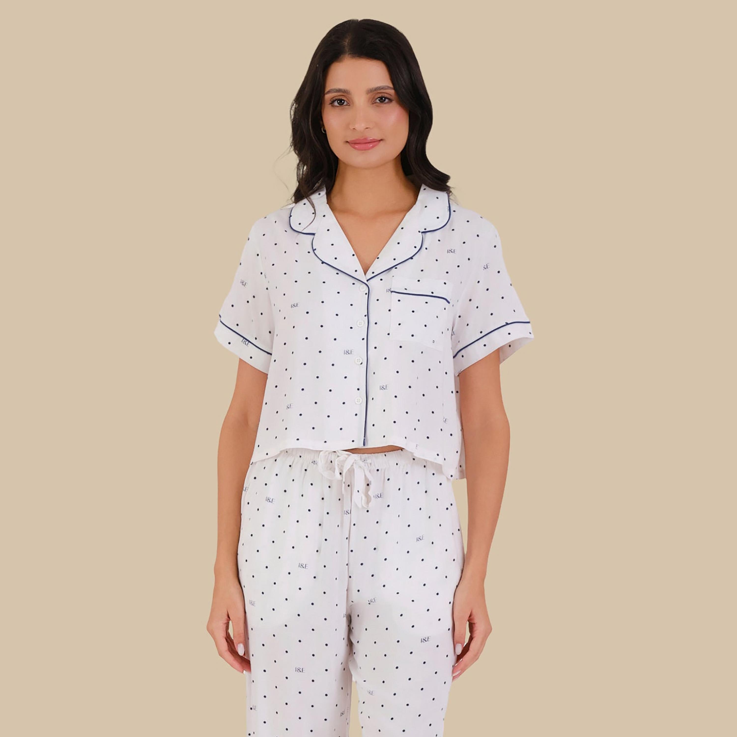 Isla & Evie Women's Pyjama Set of 2 Polka Dot Shirt and Pyjama-women-clothing-nightwear-pyjamas-longsets-image-2