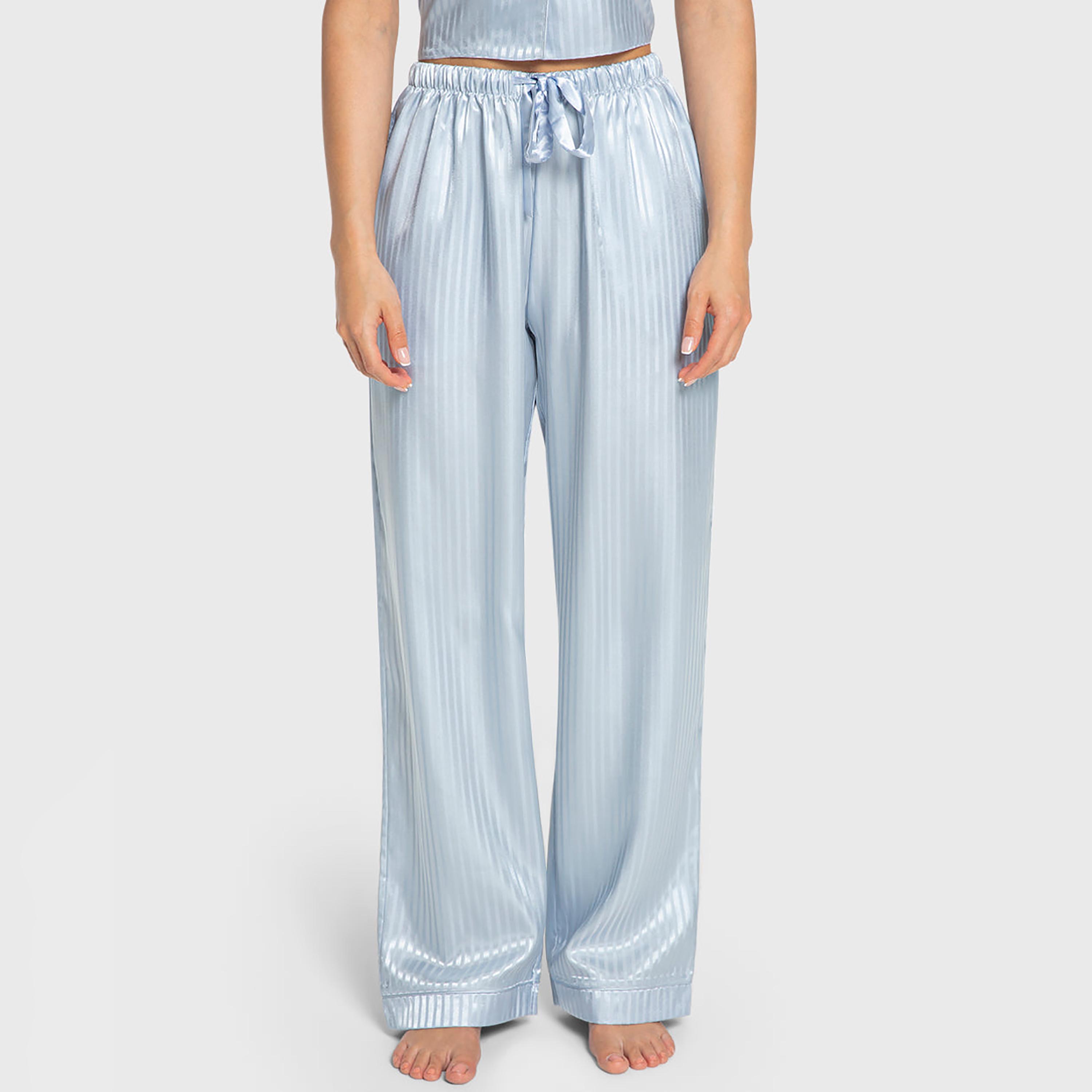 Isla & Evie Striped Notch Collared Short Sleeves Women's Shirt and Pyjama Set-women-clothing-nightwear-pyjamas-longsets-image-4