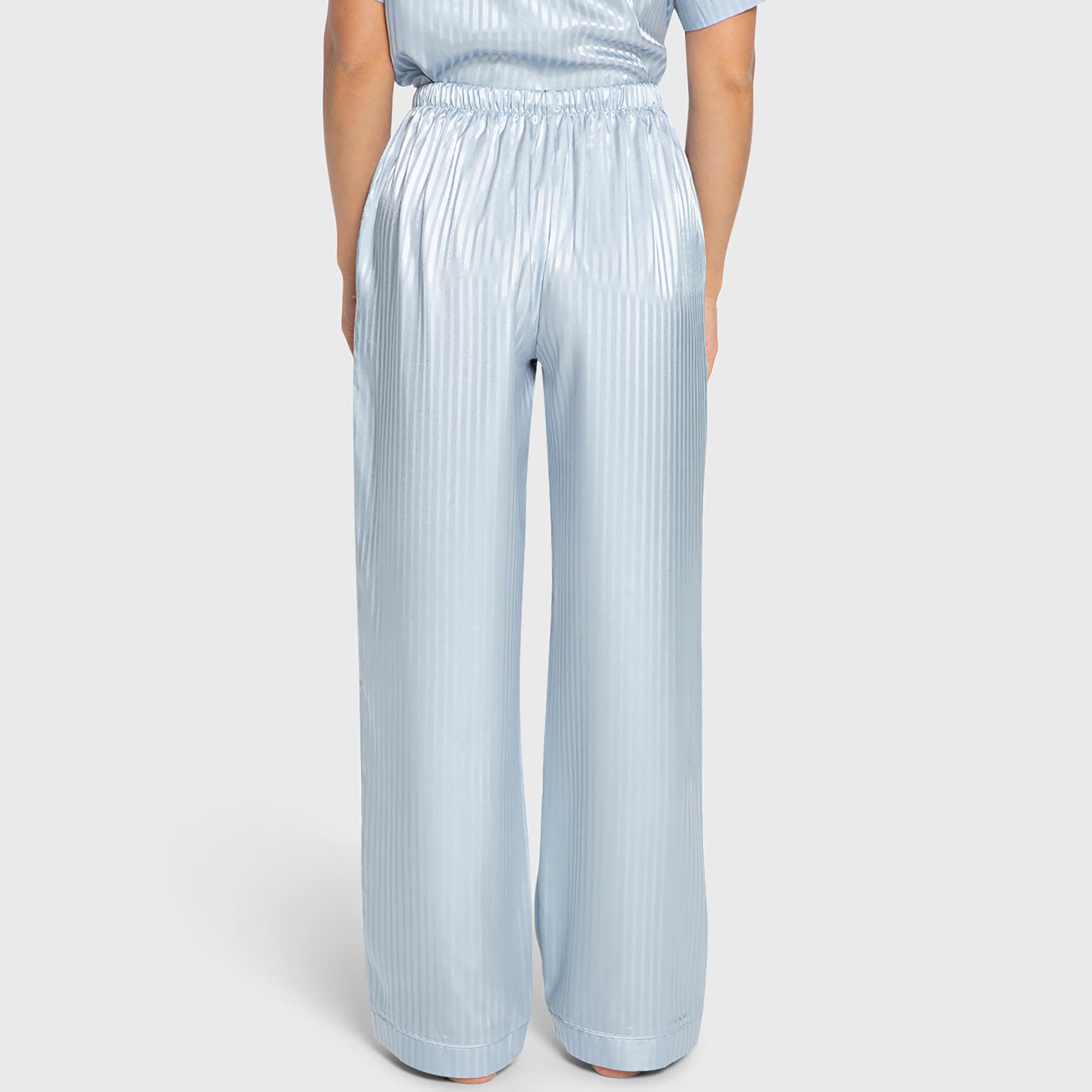 Isla & Evie Striped Notch Collared Short Sleeves Women's Shirt and Pyjama Set-women-clothing-nightwear-pyjamas-longsets-image-5