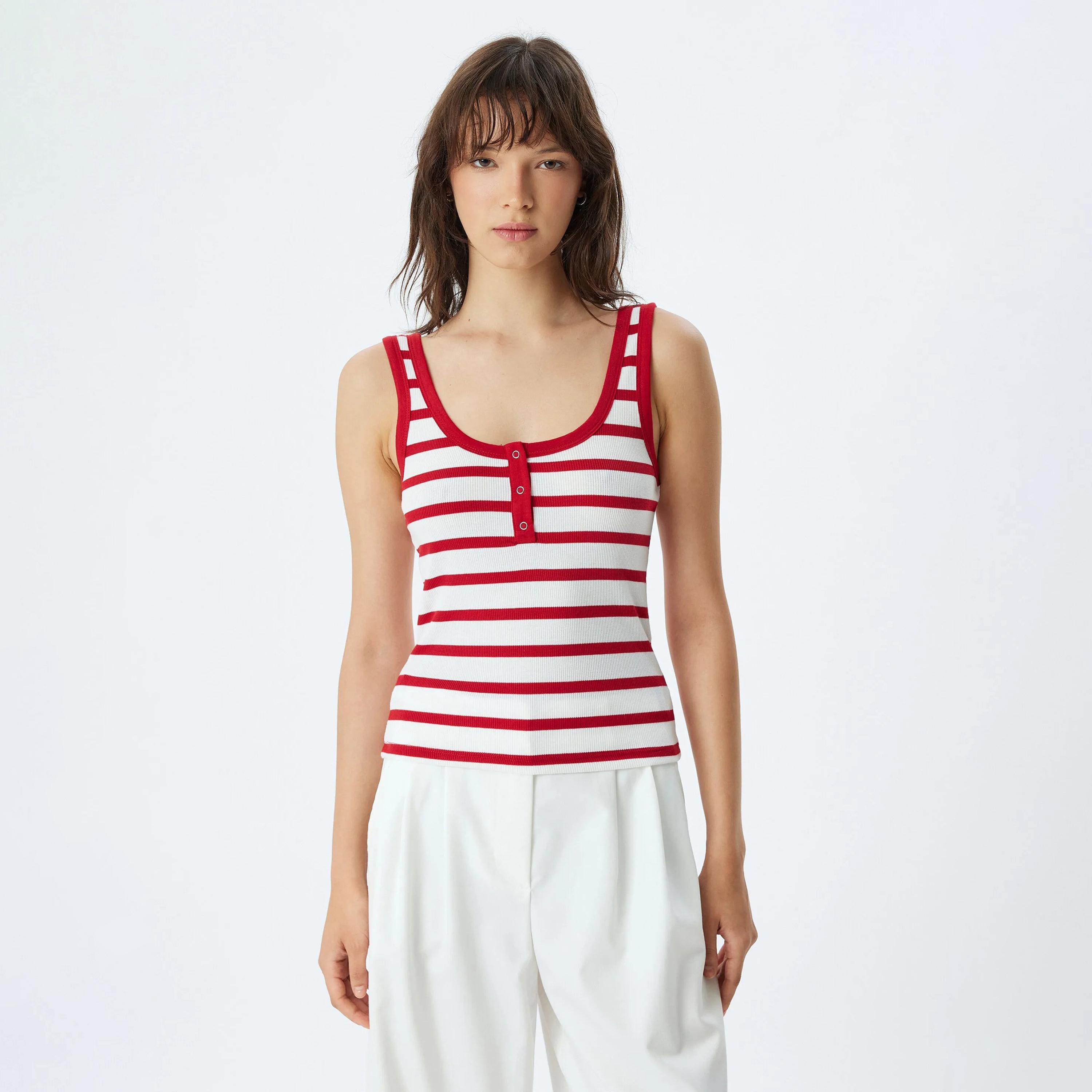 KOTON Striped Scoop Neck Women's Tank Top-women-clothing-shirtsandblouses-blouses-image-5