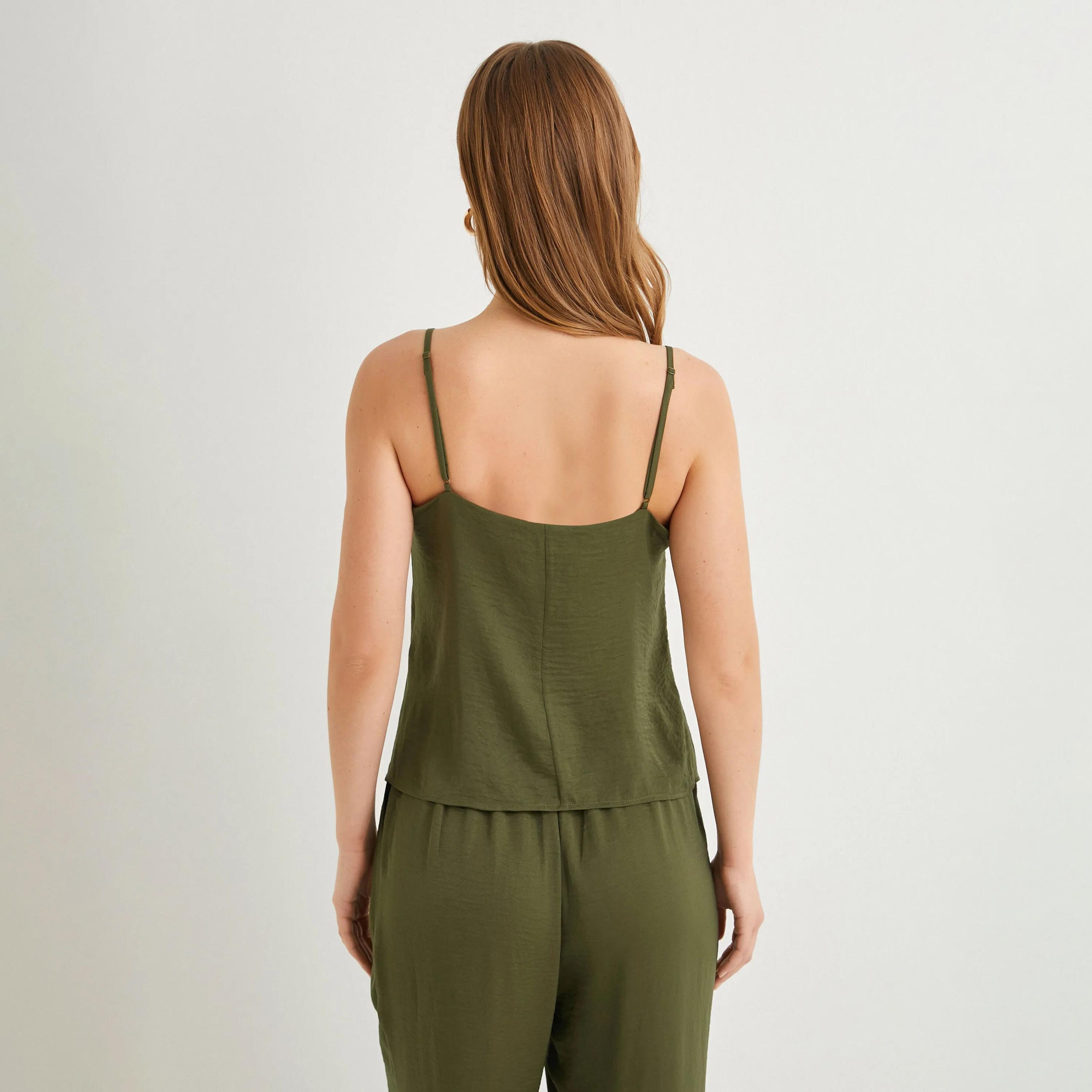 KOTON Green Shoulder Straps Women's Tank Top-women-clothing-shirtsandblouses-blouses-image-3