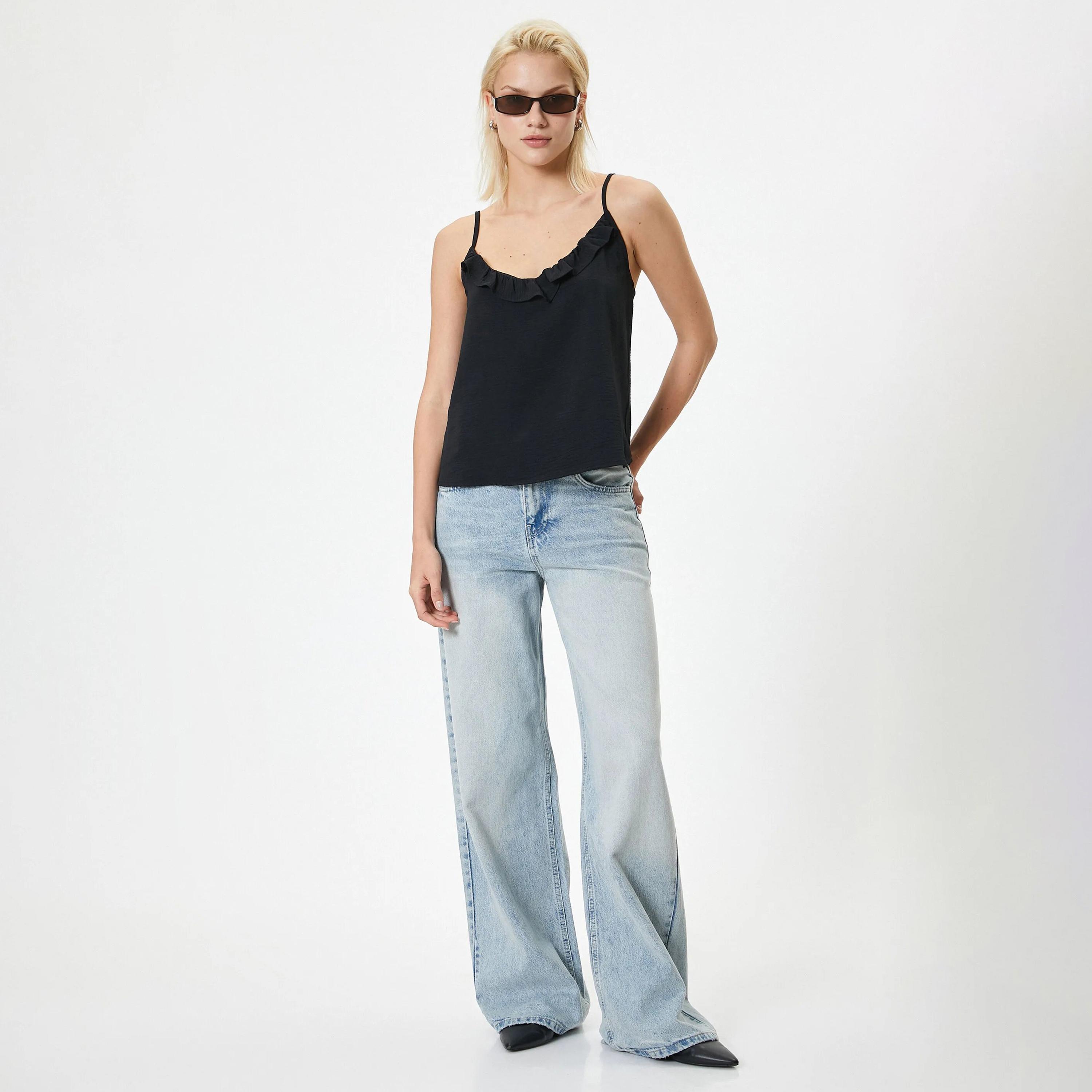 KOTON Black Shoulder Straps Women's Tank Top-women-clothing-shirtsandblouses-blouses-image-2