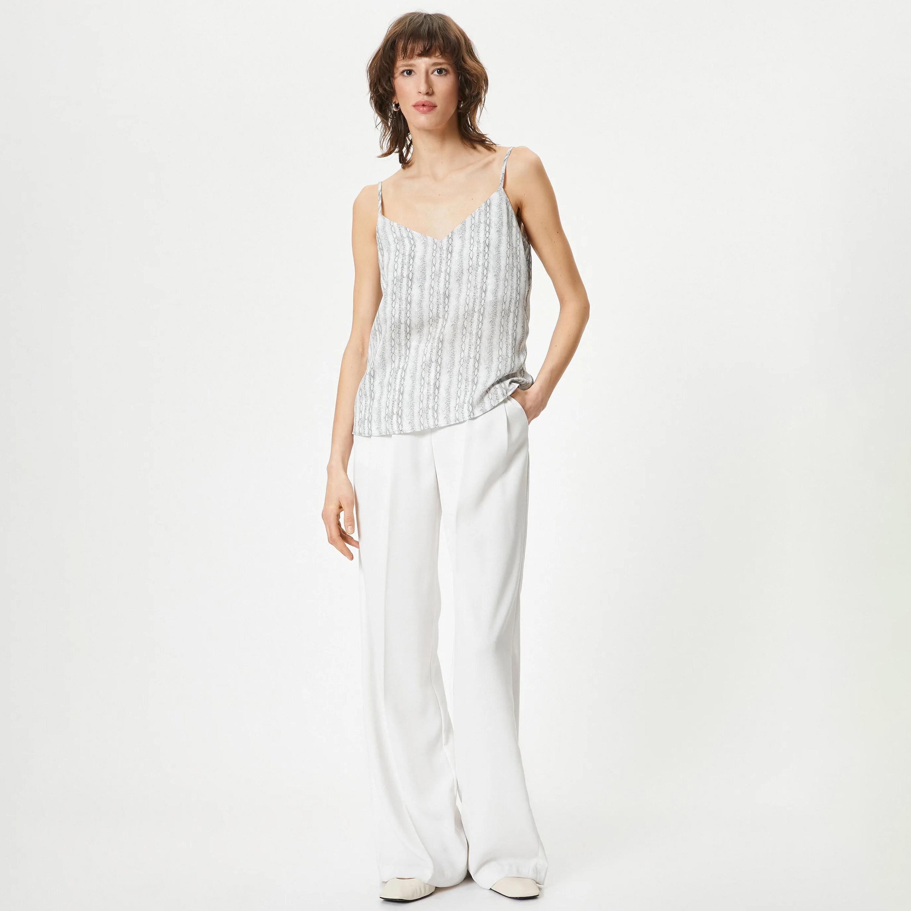 KOTON Grey Shoulder Straps Women's Tank Top-women-clothing-shirtsandblouses-blouses-image-2