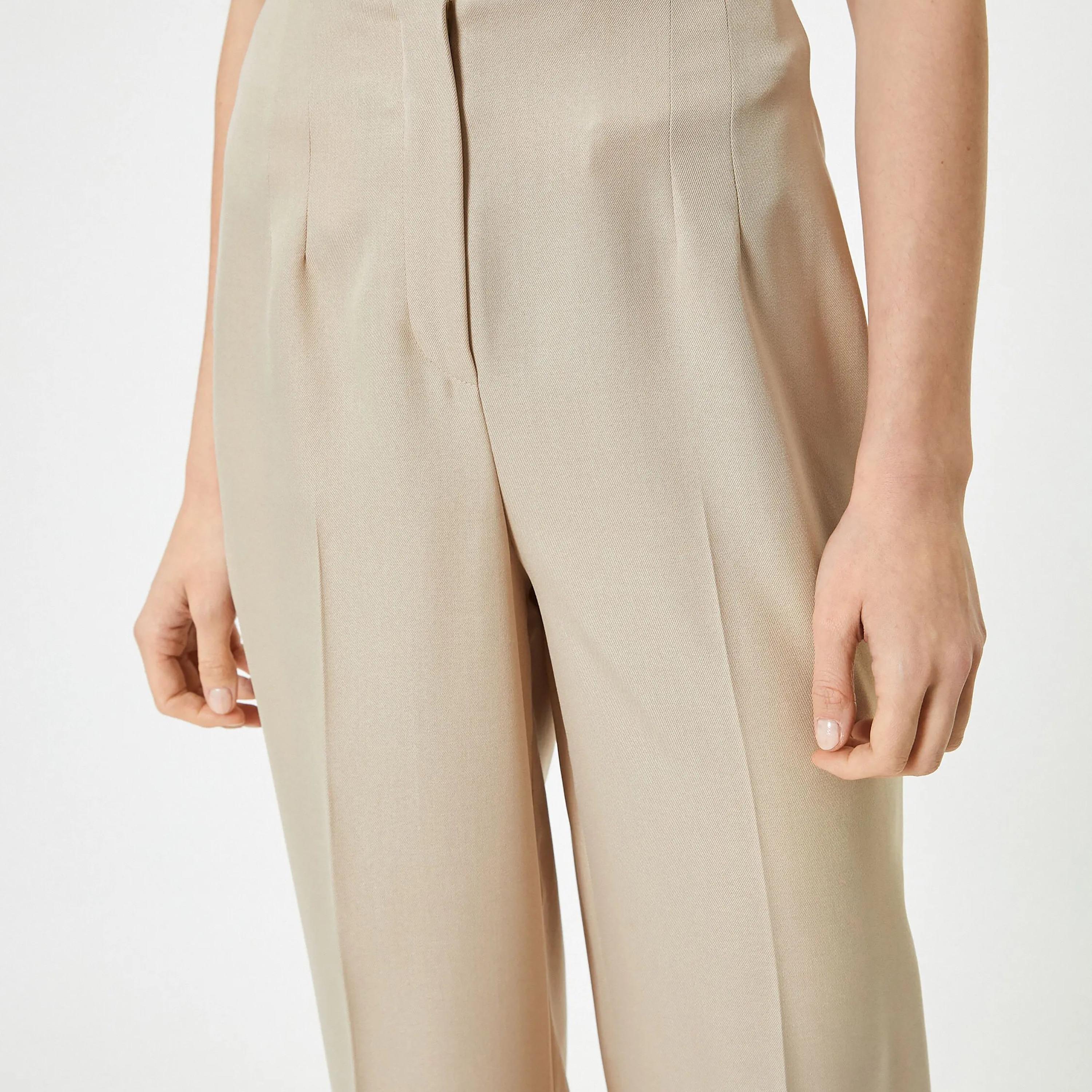 KOTON Beige Zipped Women's Trousers-women-clothing-bottoms-trousers-image-4