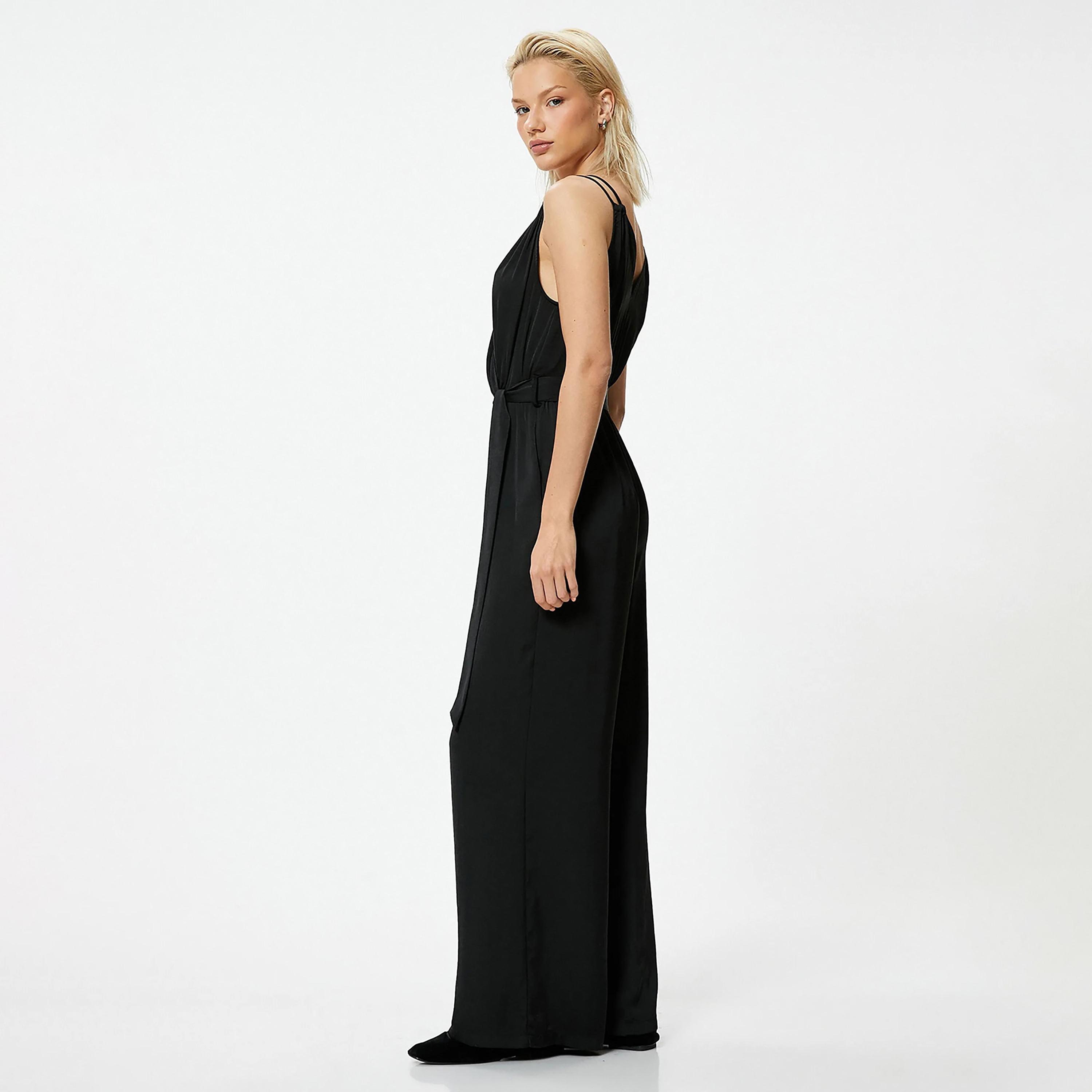 KOTON Black Plain Women's Jumpsuit-women-clothing-jumpsuits-image-2