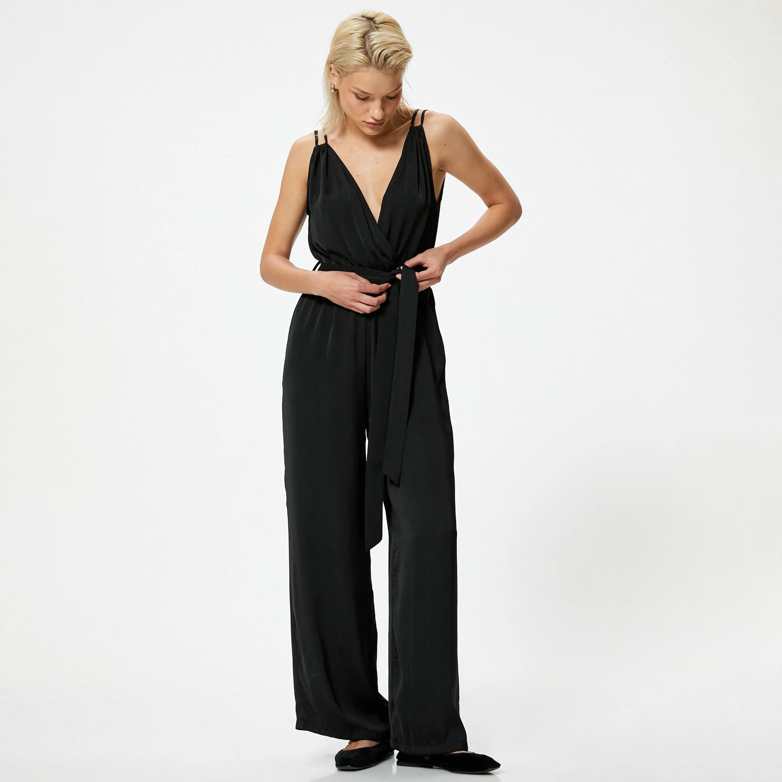 جمبسوت نسائي أسود سادة من كوتون-women-clothing-jumpsuits-image-5
