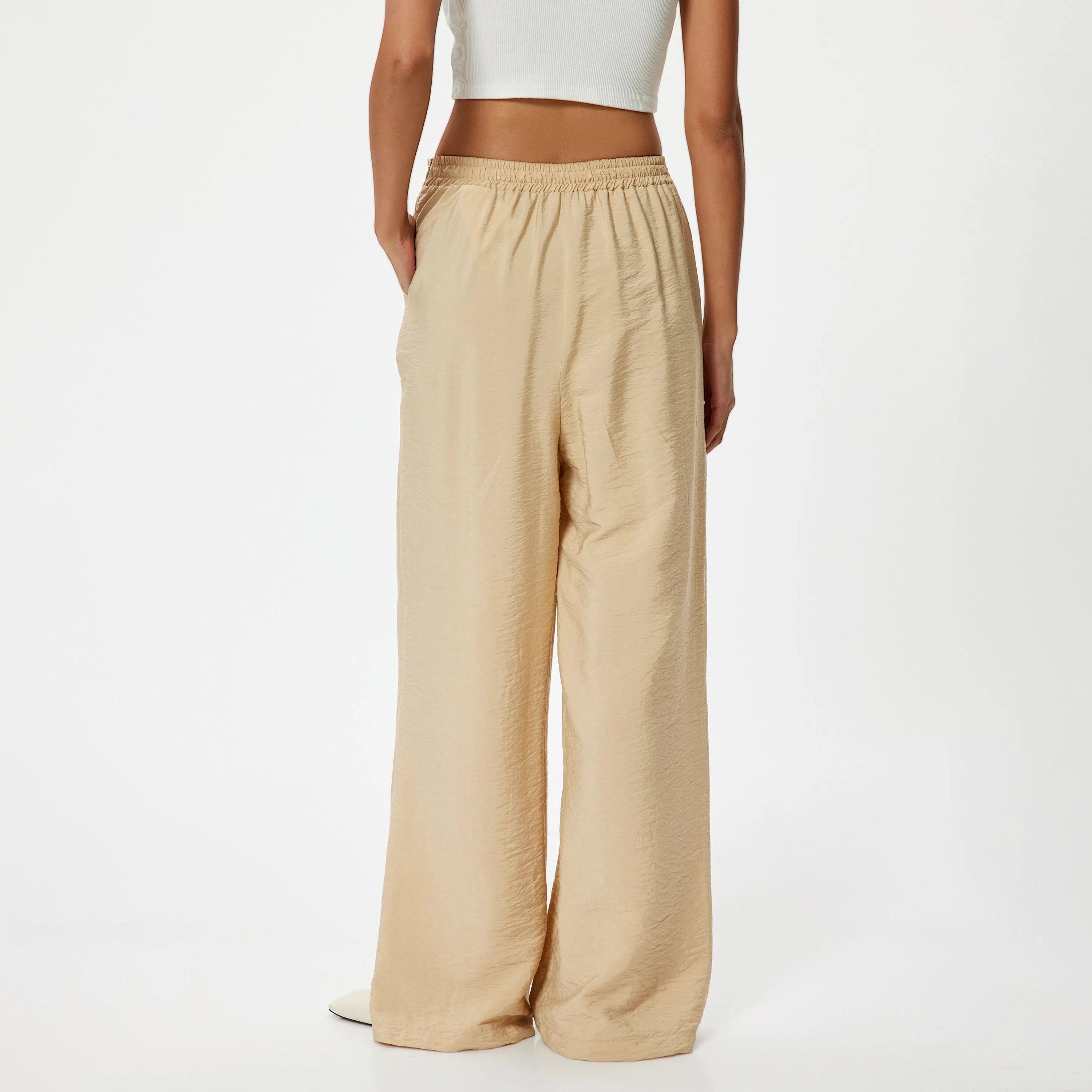 KOTON Textured Side Tie Women's Trousers-women-clothing-bottoms-trousers-image-3