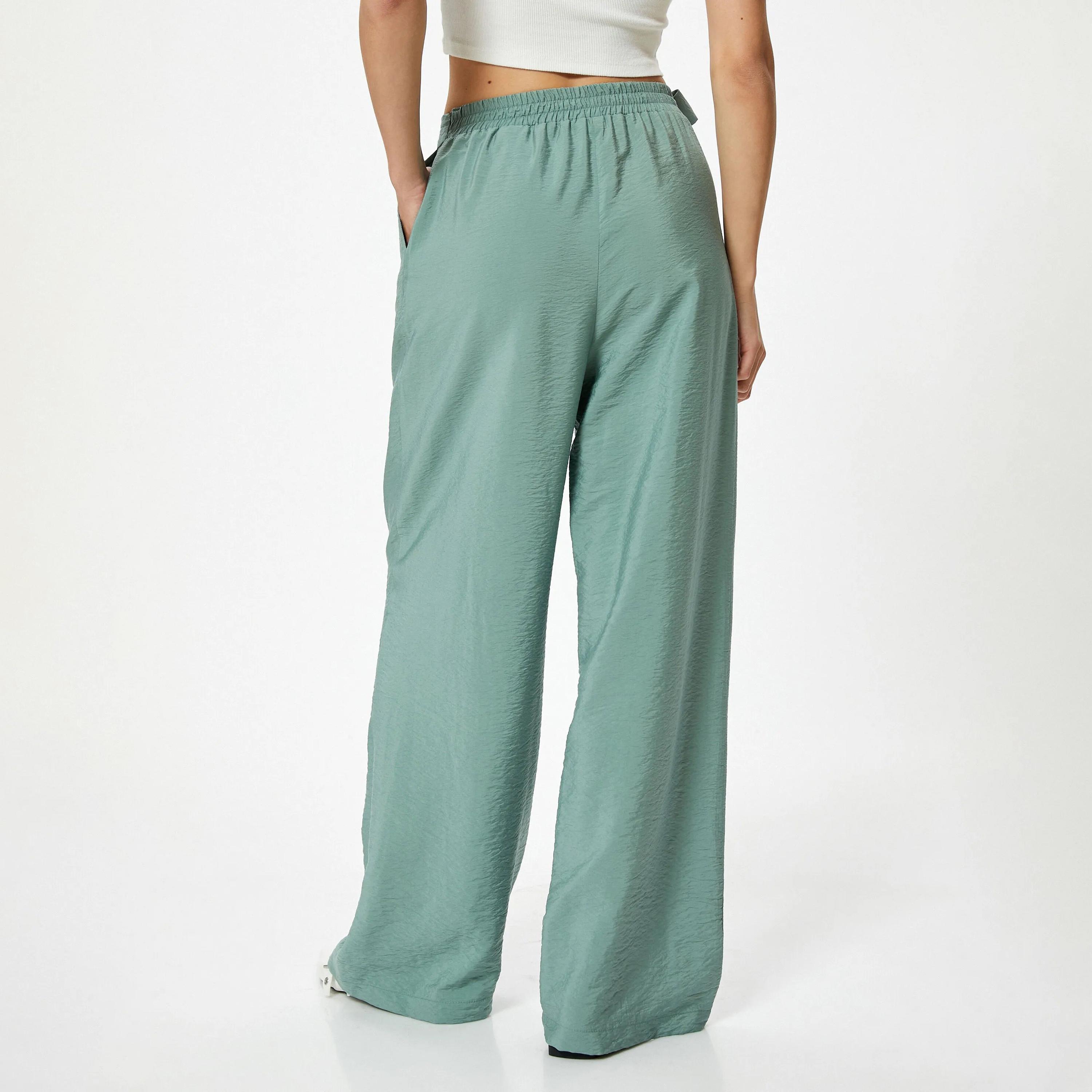 KOTON Textured Side Tie Women's Trousers-women-clothing-bottoms-trousers-image-7