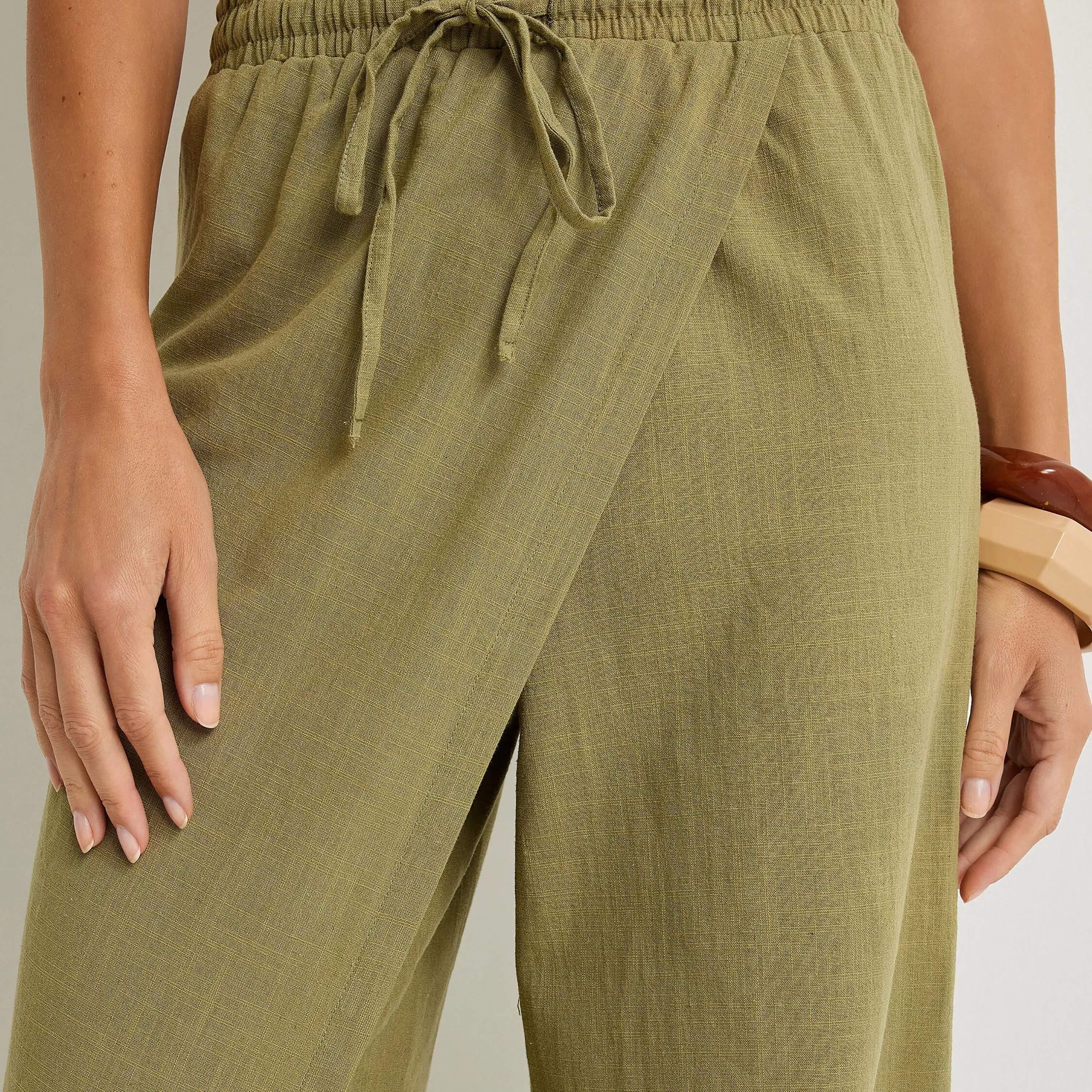 KOTON Green Elasticated Waist Women's Trousers-women-clothing-bottoms-trousers-image-4