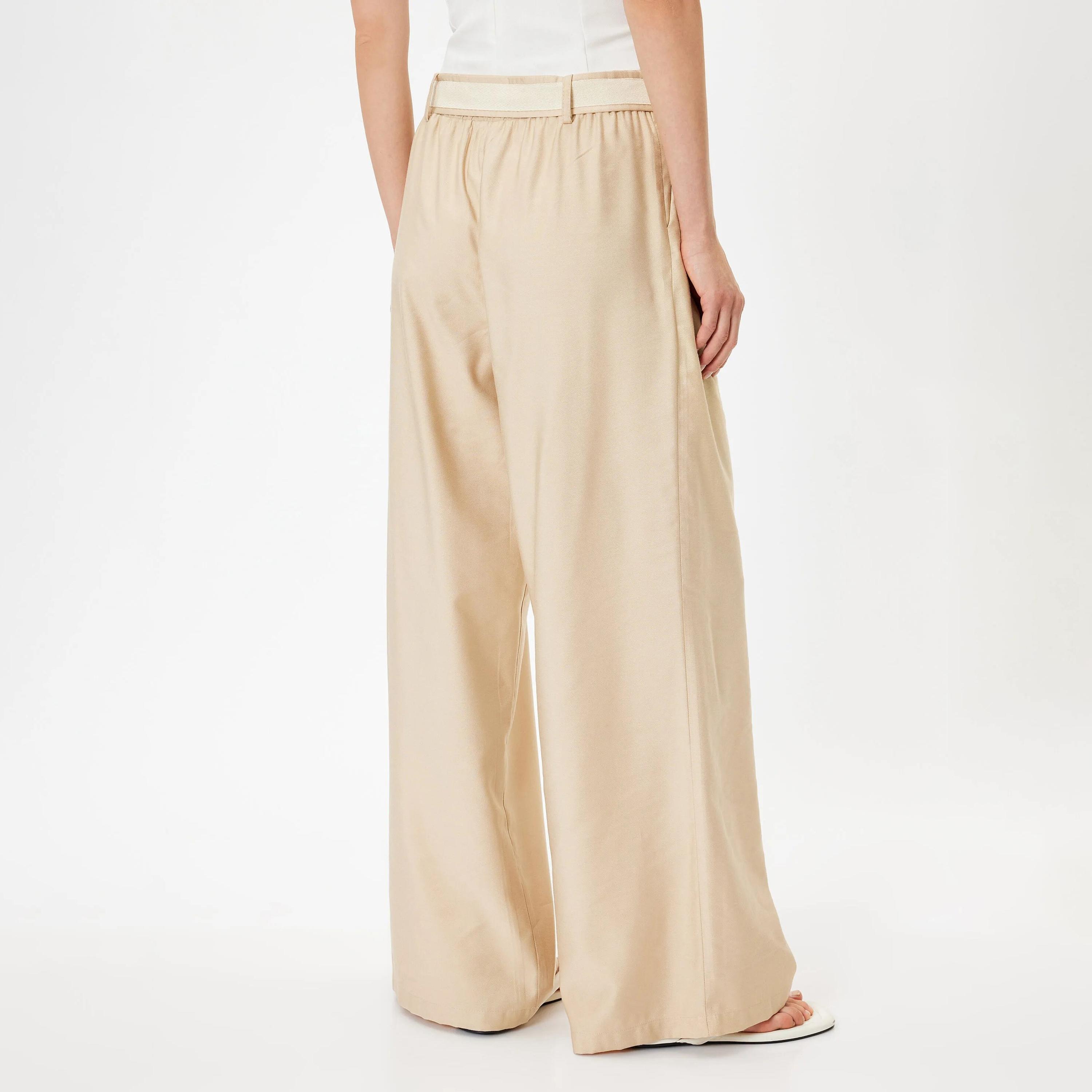 KOTON Beige Zipped Women's Trousers-women-clothing-bottoms-trousers-image-3