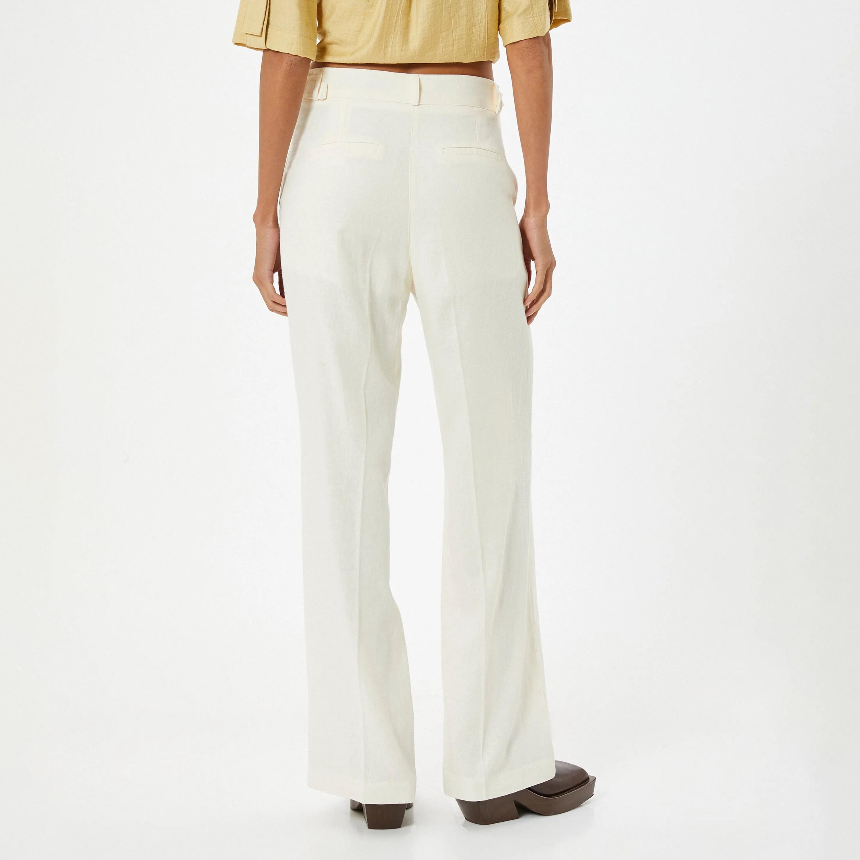 KOTON White Hook & Bar Women's Trousers-women-clothing-bottoms-trousers-image-3