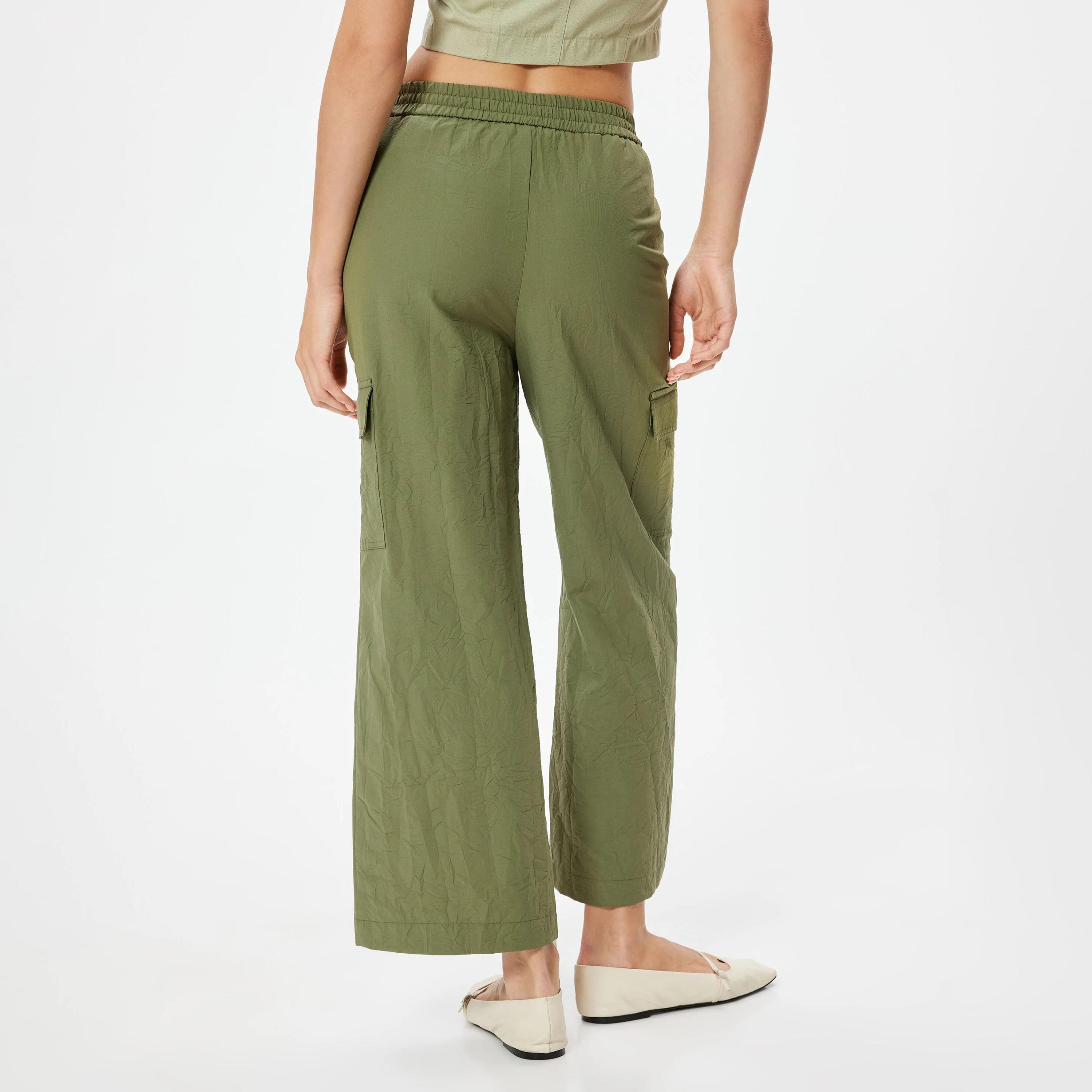 KOTON Green Button and Zip Fly Women's Cargo Trousers-women-clothing-bottoms-trousers-image-3