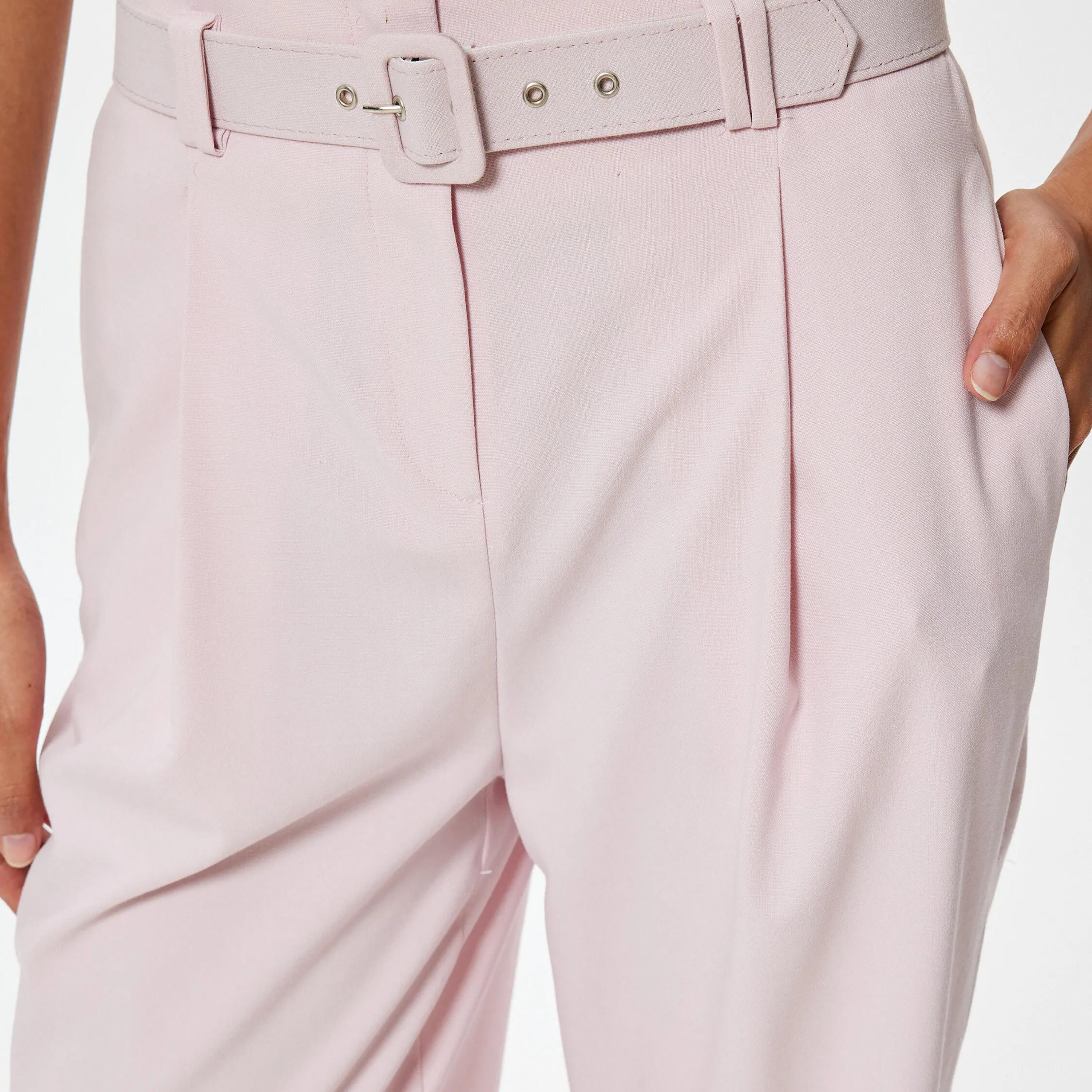 KOTON Pink Zipped Women's Trousers-women-clothing-bottoms-trousers-image-4